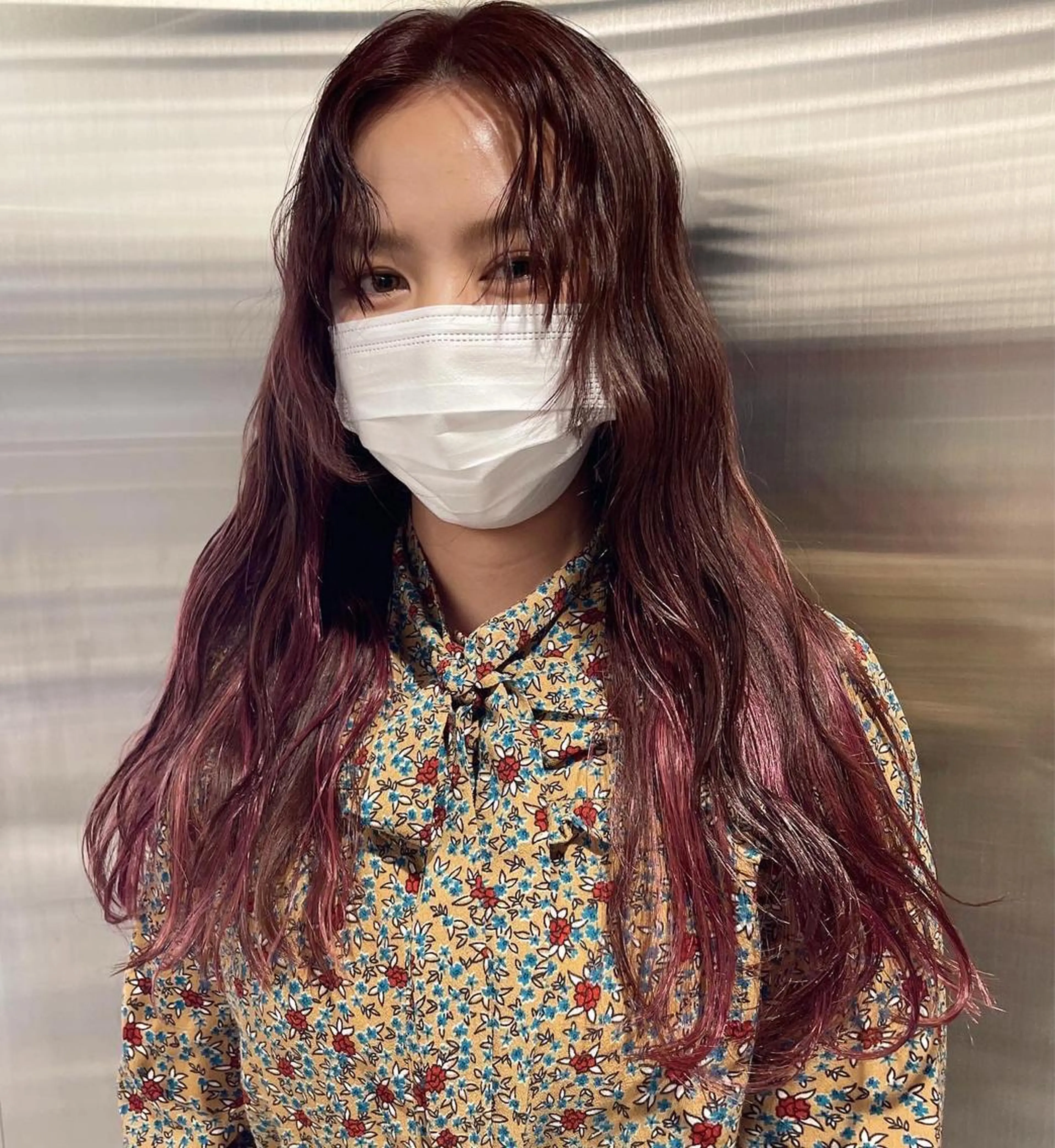 セミロング カラー ブリーチ risa 。のヘアスタイル