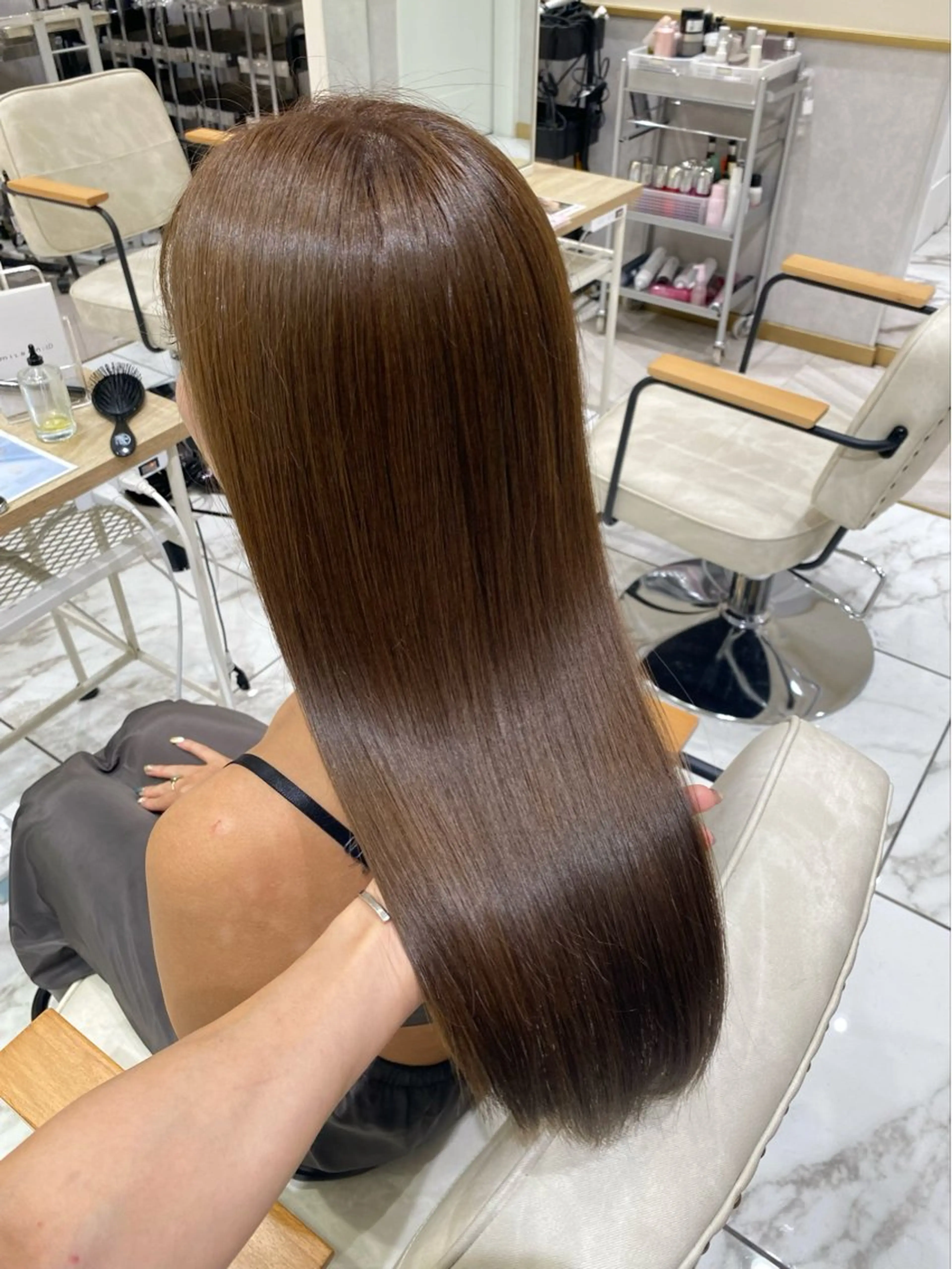 ロング カット ヘアカラー トリートメント hina☺︎ 髪質改善/ストレートのヘアスタイル