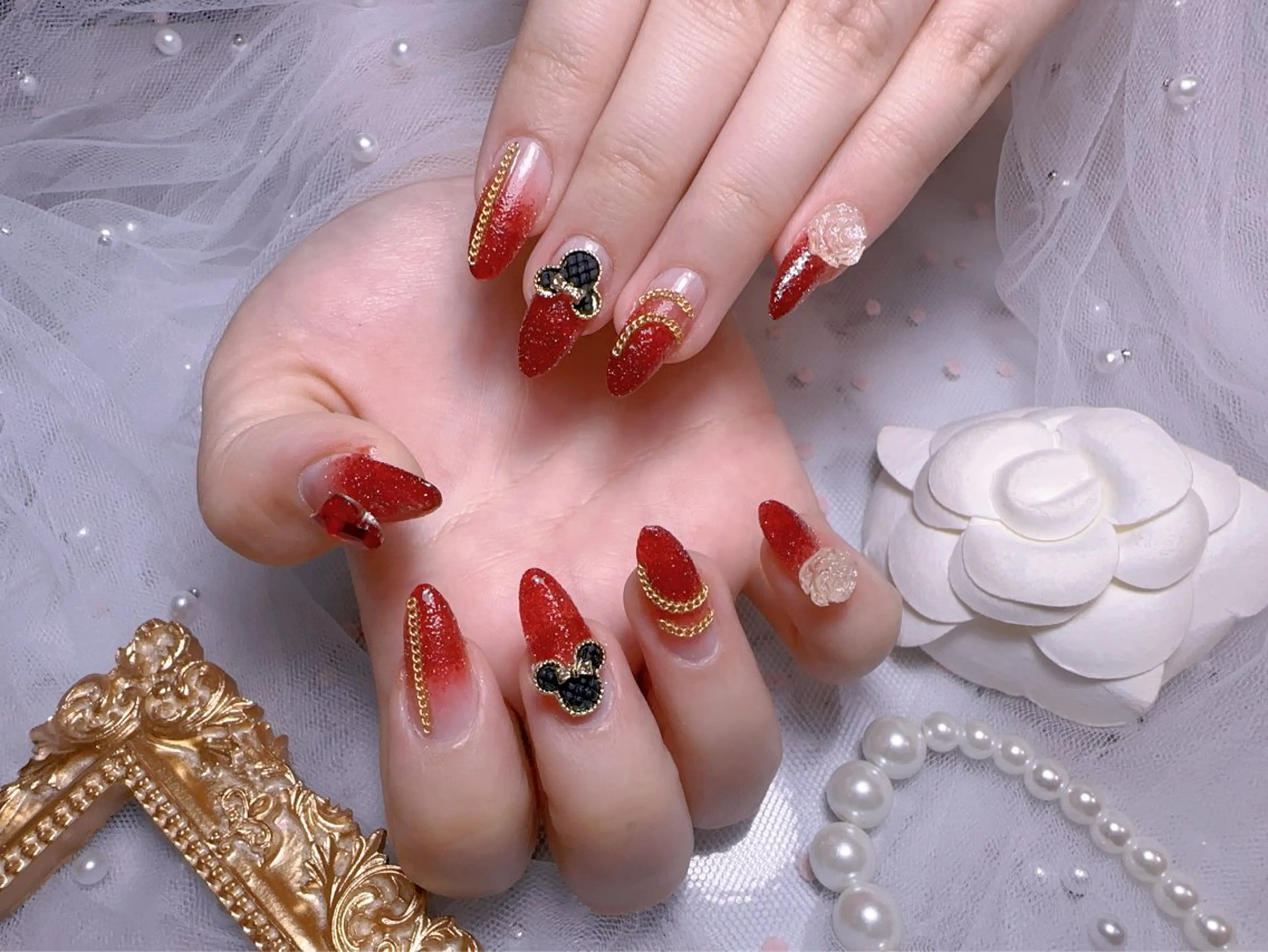 ネイル オーロラネイル フットネイル 韓国ネイル ラメ(グリッター) ラメグラデーション Belle nail salon 新小岩のネイルデザイン