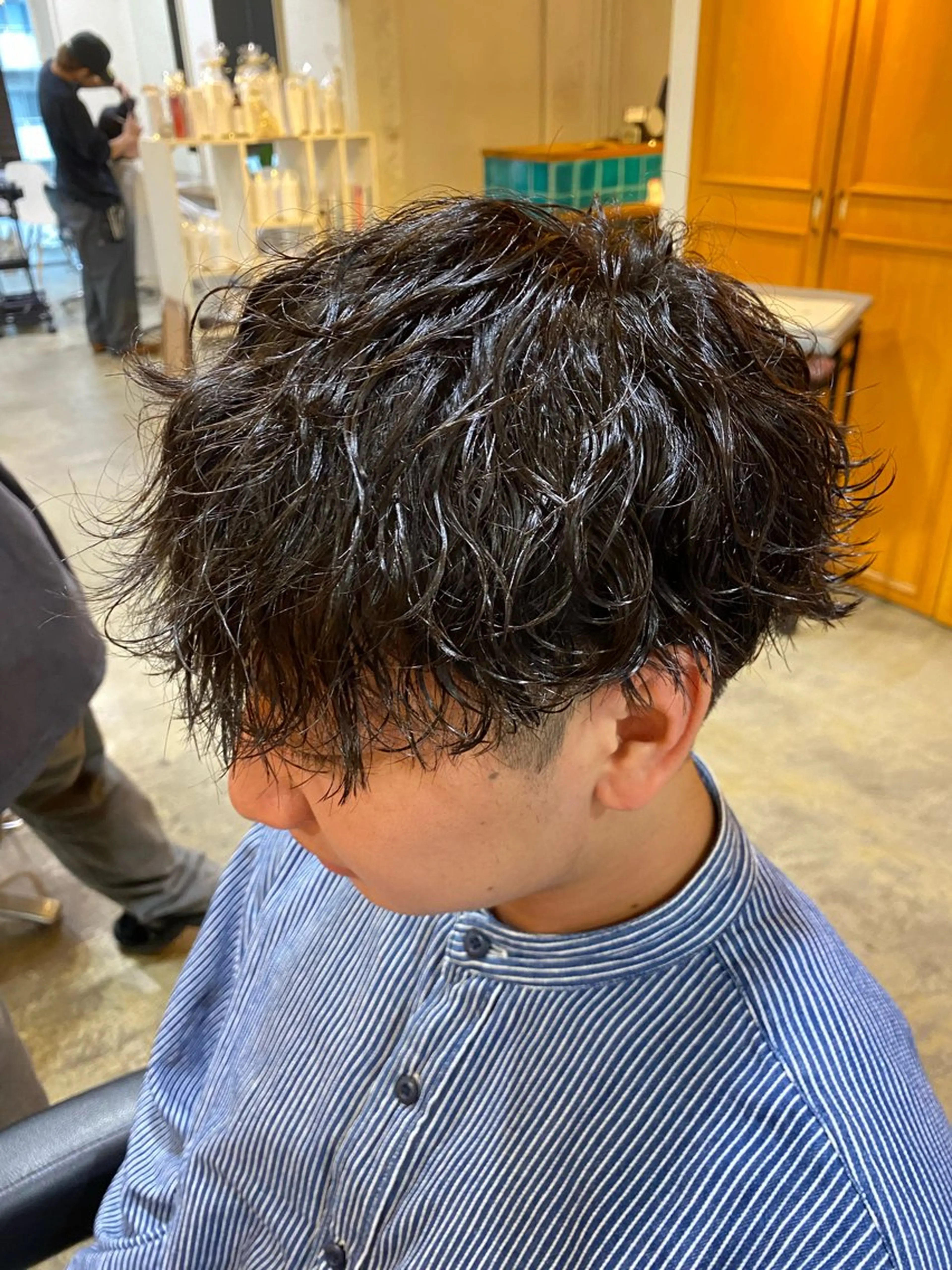 ミディアム パーマ メンズ カット パーマ トリートメント レイヤーボブ/ 艶カラー/サナ🌼のヘアスタイル