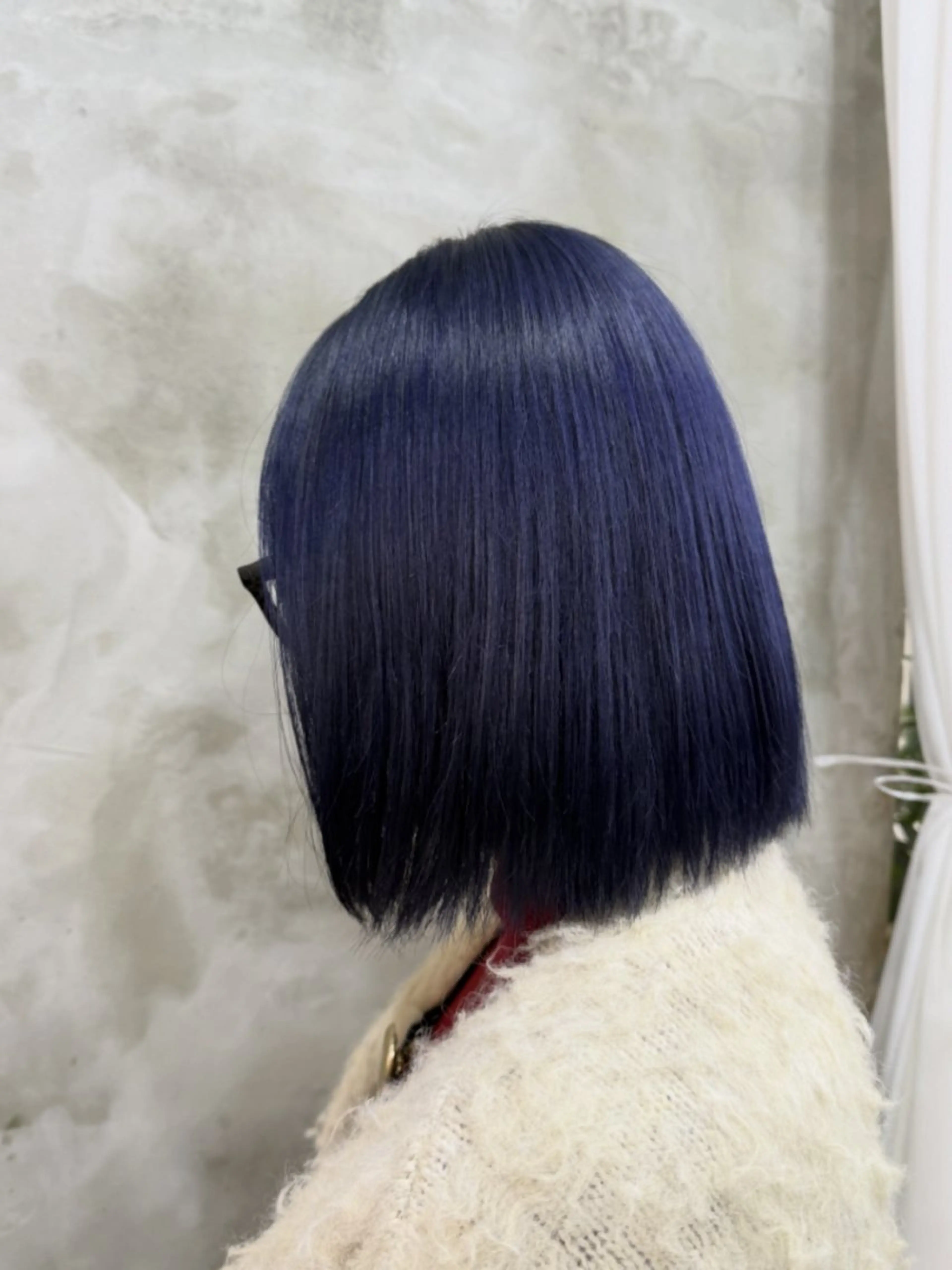 ショート カラー ブリーチ ブルーカラー ブルーパープル パープルカラー ヘアカラー トリートメント 三條 朋香のヘアスタイル