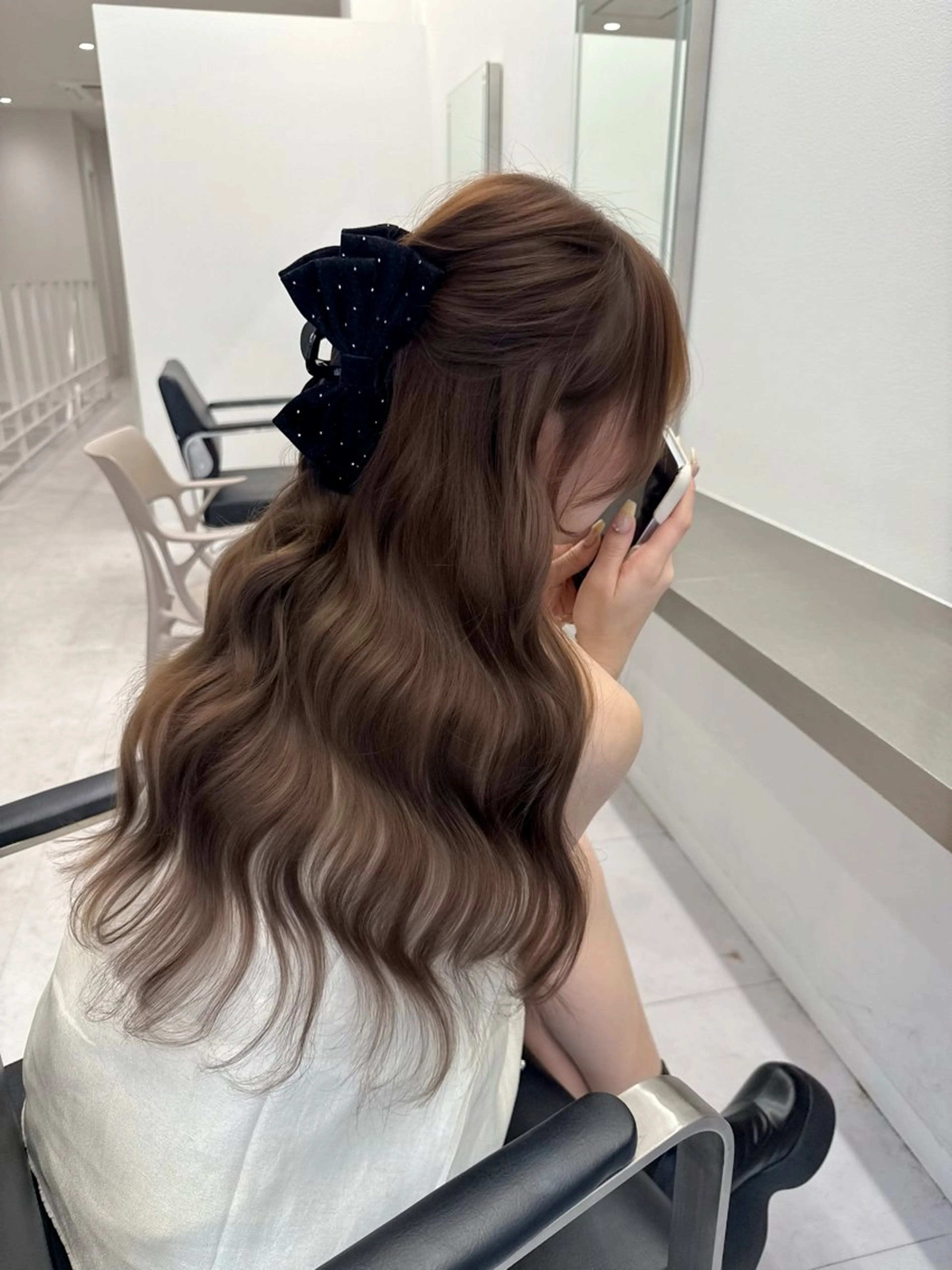 ロング カラー ヘアアレンジ 艶カラー/髪質改善 顔まわり/内藤　輝のヘアスタイル