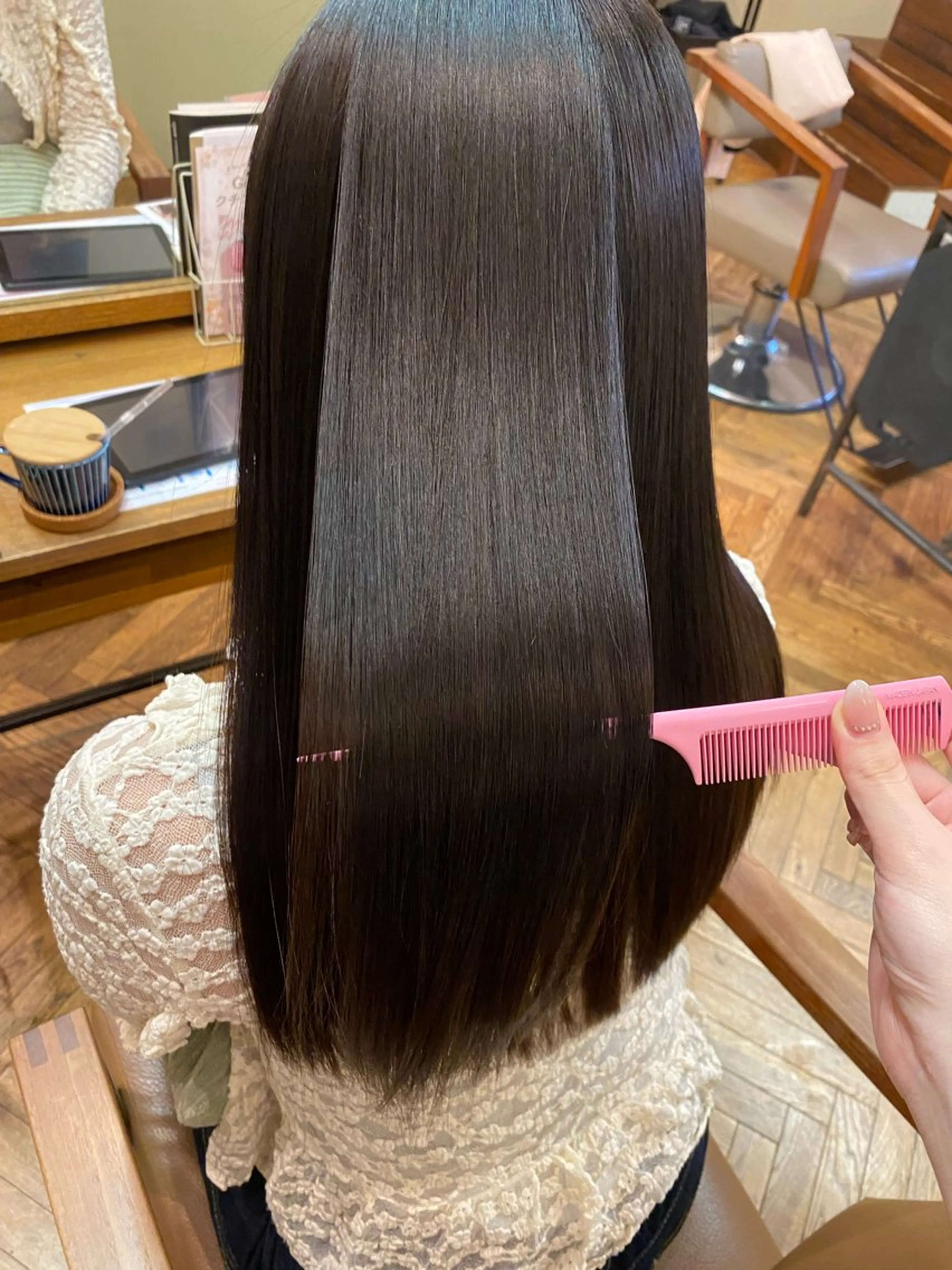 ロング カット 縮毛矯正 トリートメント 透明感カラー/ 小顔カット/ミヅキのヘアスタイル
