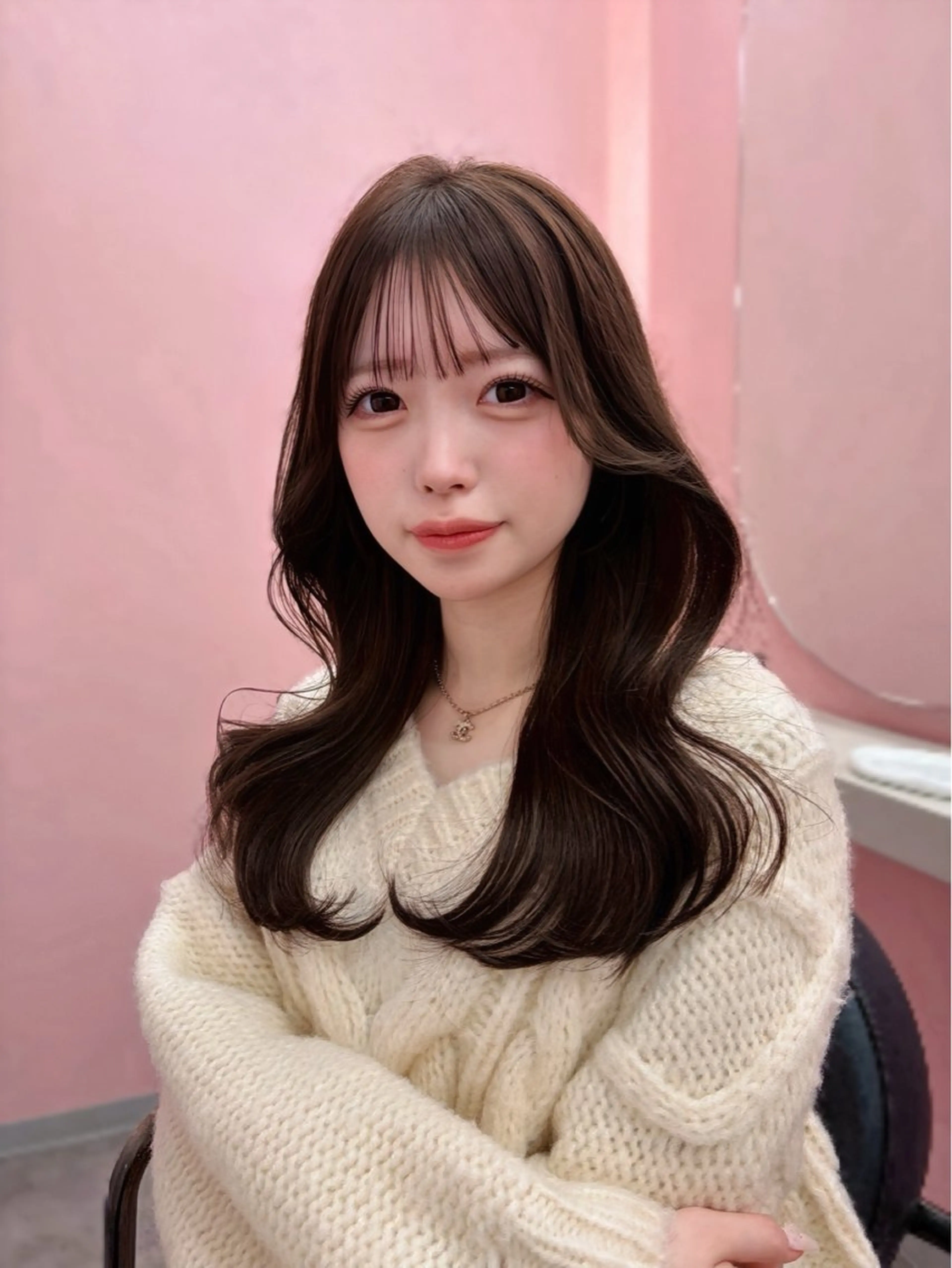 セミロング くびれヘア 韓国風ヘア くびれレイヤー レイヤーカット 似合わせカット カット ヘアカラー トリートメント 木串 楽人のヘアスタイル