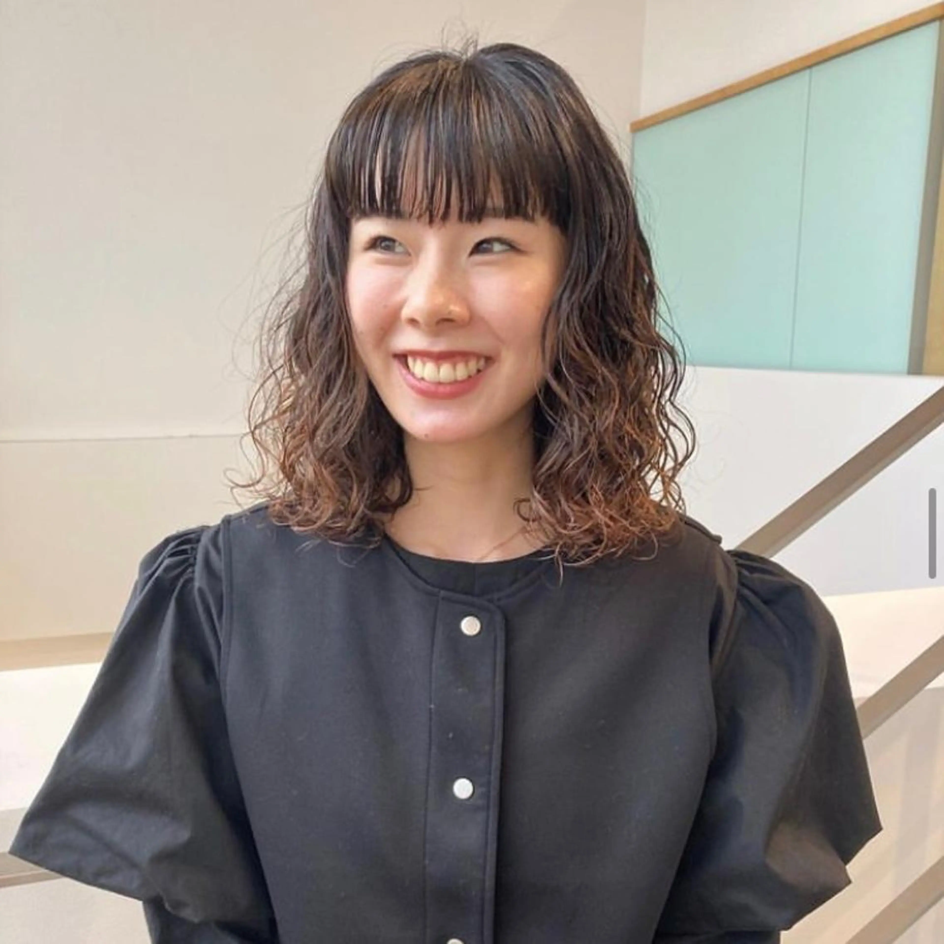 セミロング カラー カット パーマ KAWATOKO MISUZUのヘアスタイル