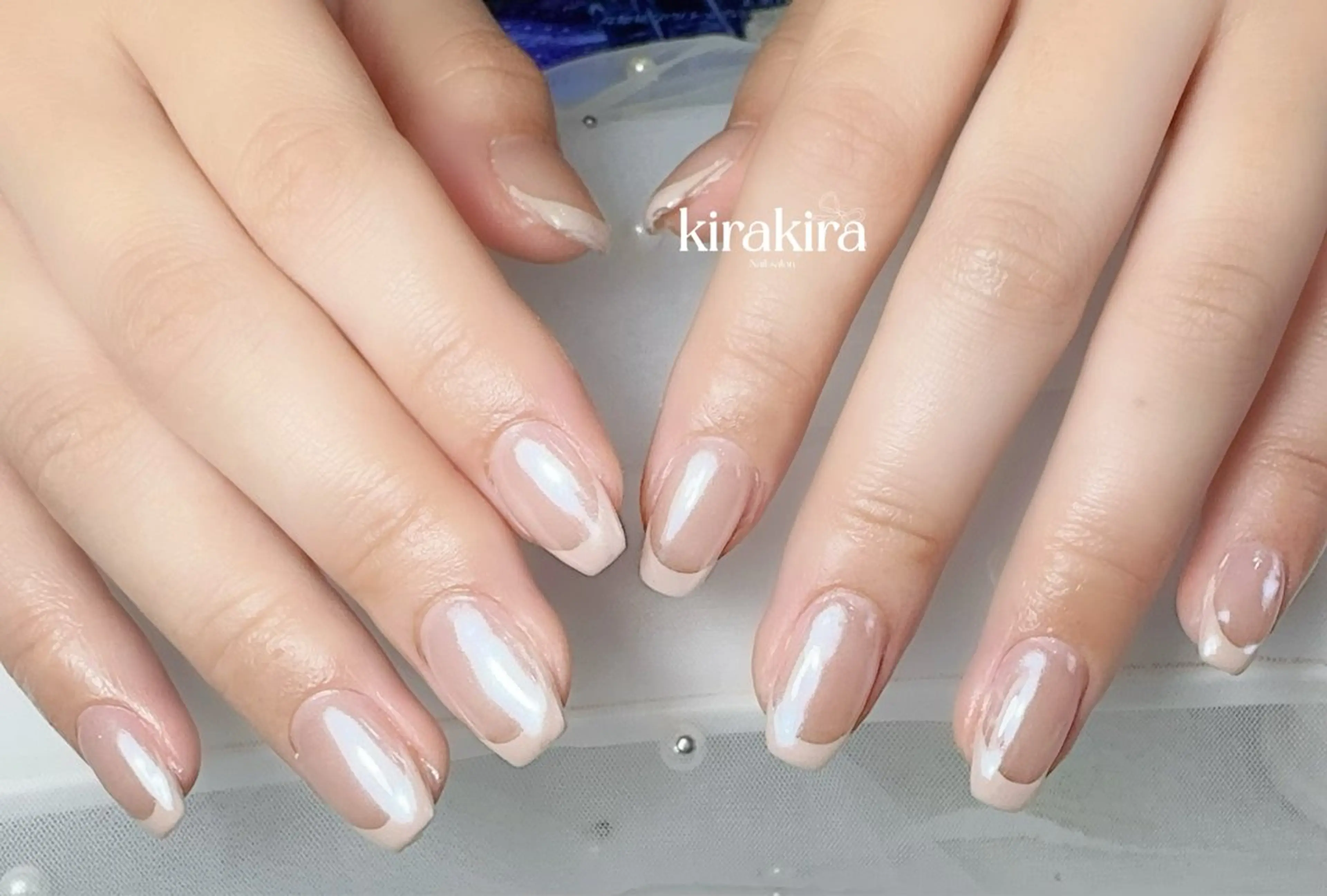 ネイル 入学式 フットネイル フレンチネイル 卒業式 キラキラネイル Kirakira Nail salonのネイルデザイン