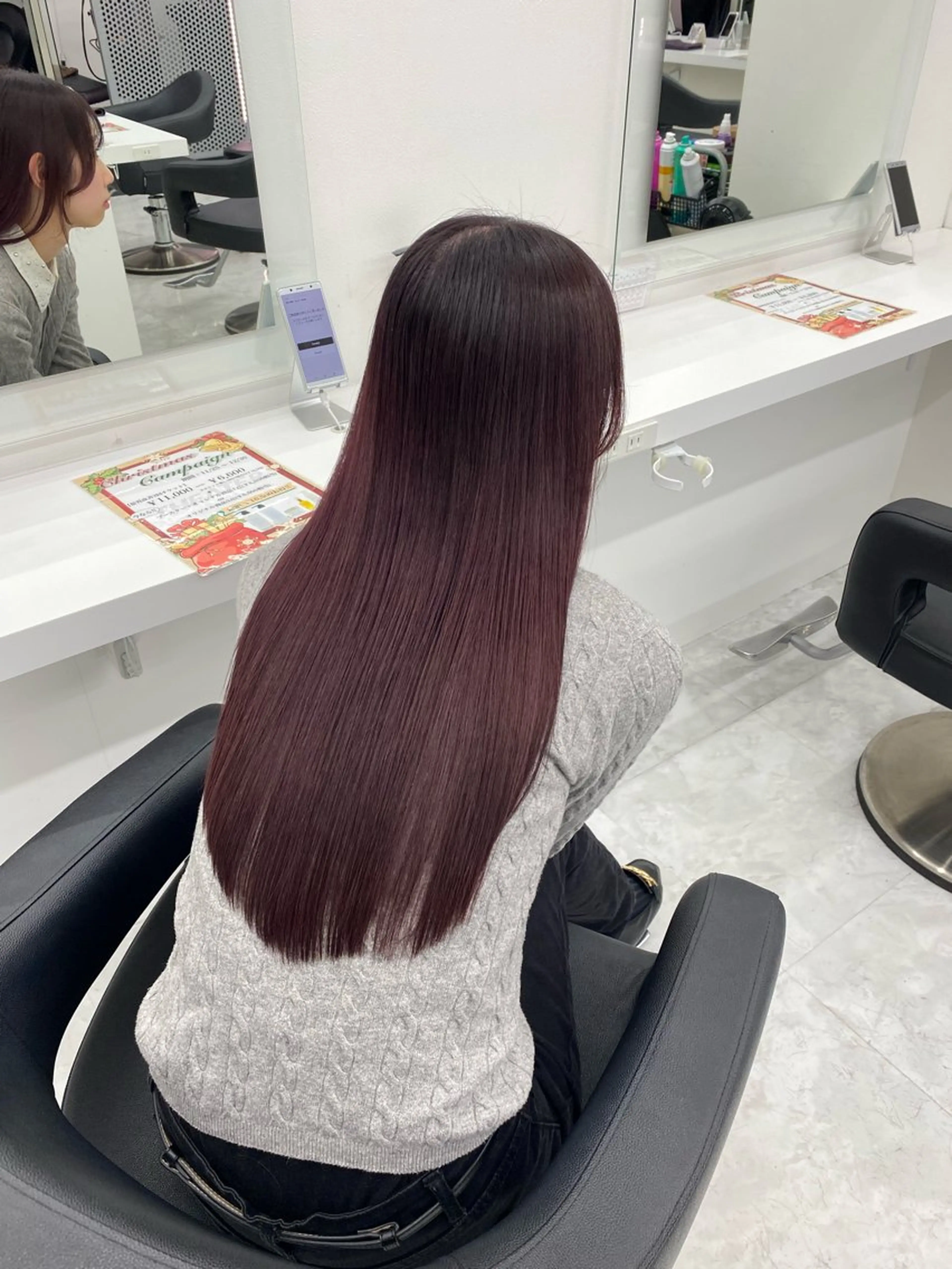 ロング カラー 💖似合わせカラー レイヤー💖縮毛矯正のヘアスタイル