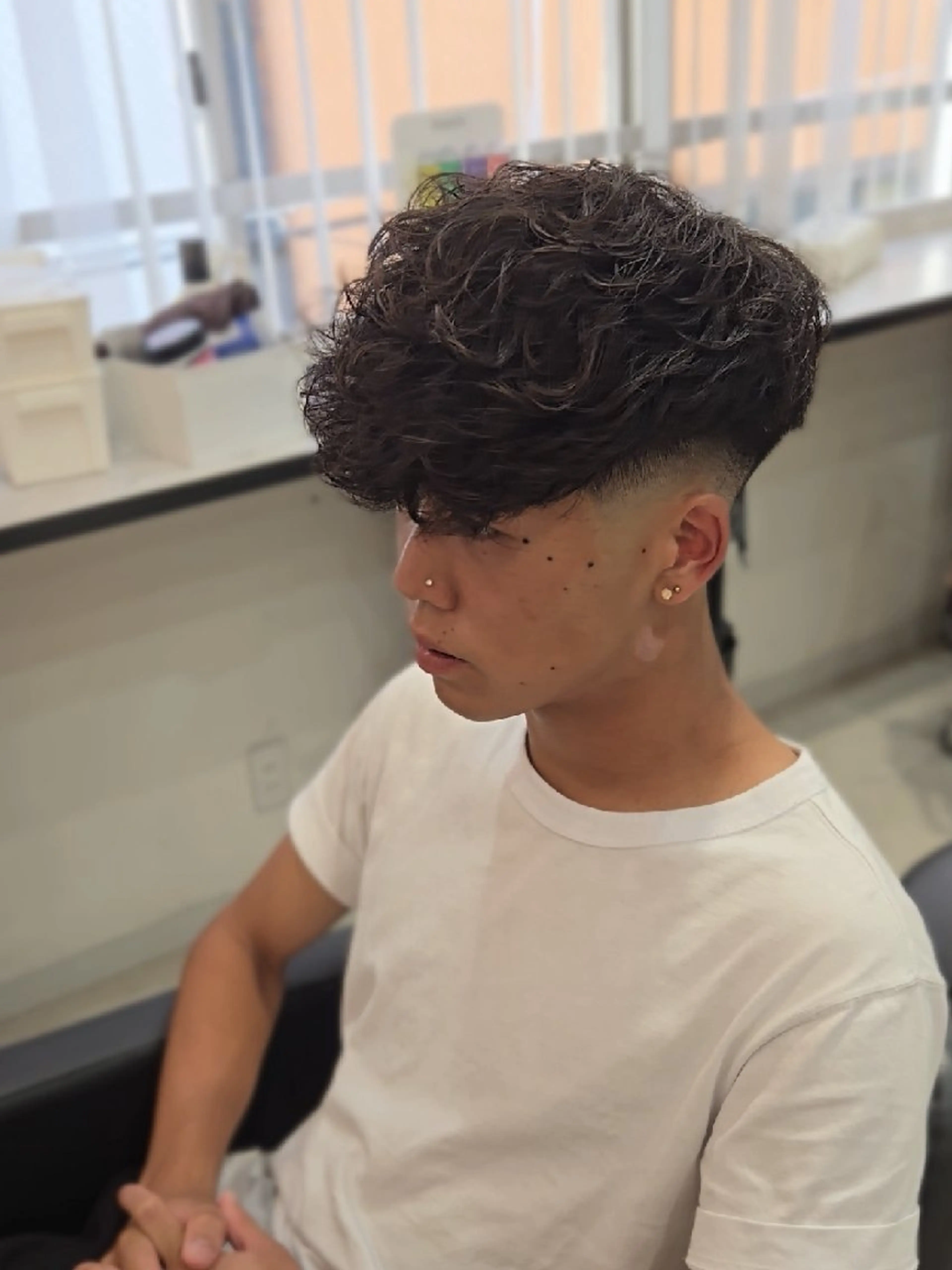 メンズ パーマ フェードカット メンズパーマ スペインカール 刈り上げ カット パーマ ヘアセット LEN名古屋/パーマ 海外ヘア/メンズ特化のヘアスタイル