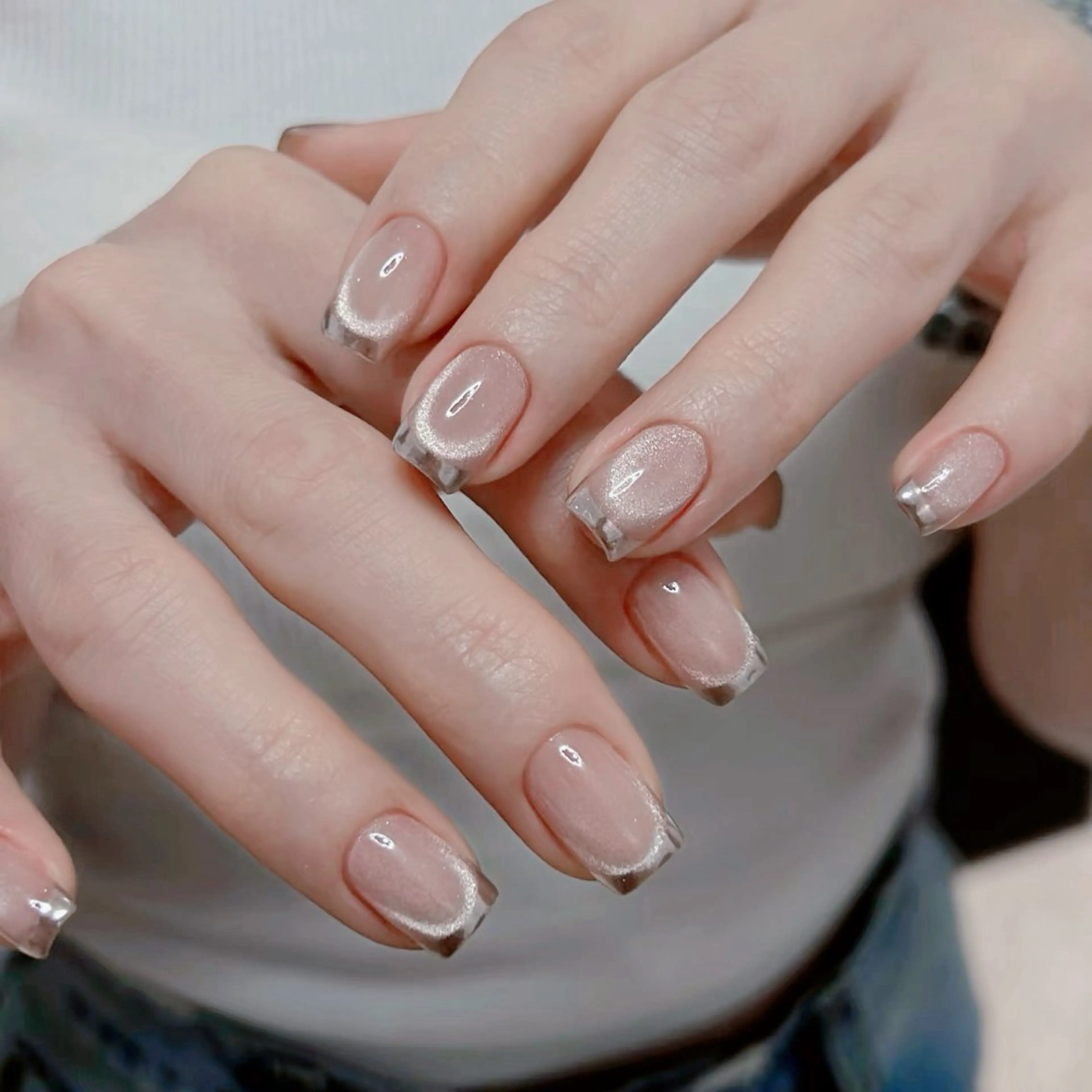 🌟キラキラ♪ ☆マグネット×ミラーフレンチorミラーグラデーション『初回ソフトジェルオフ無料』の写真