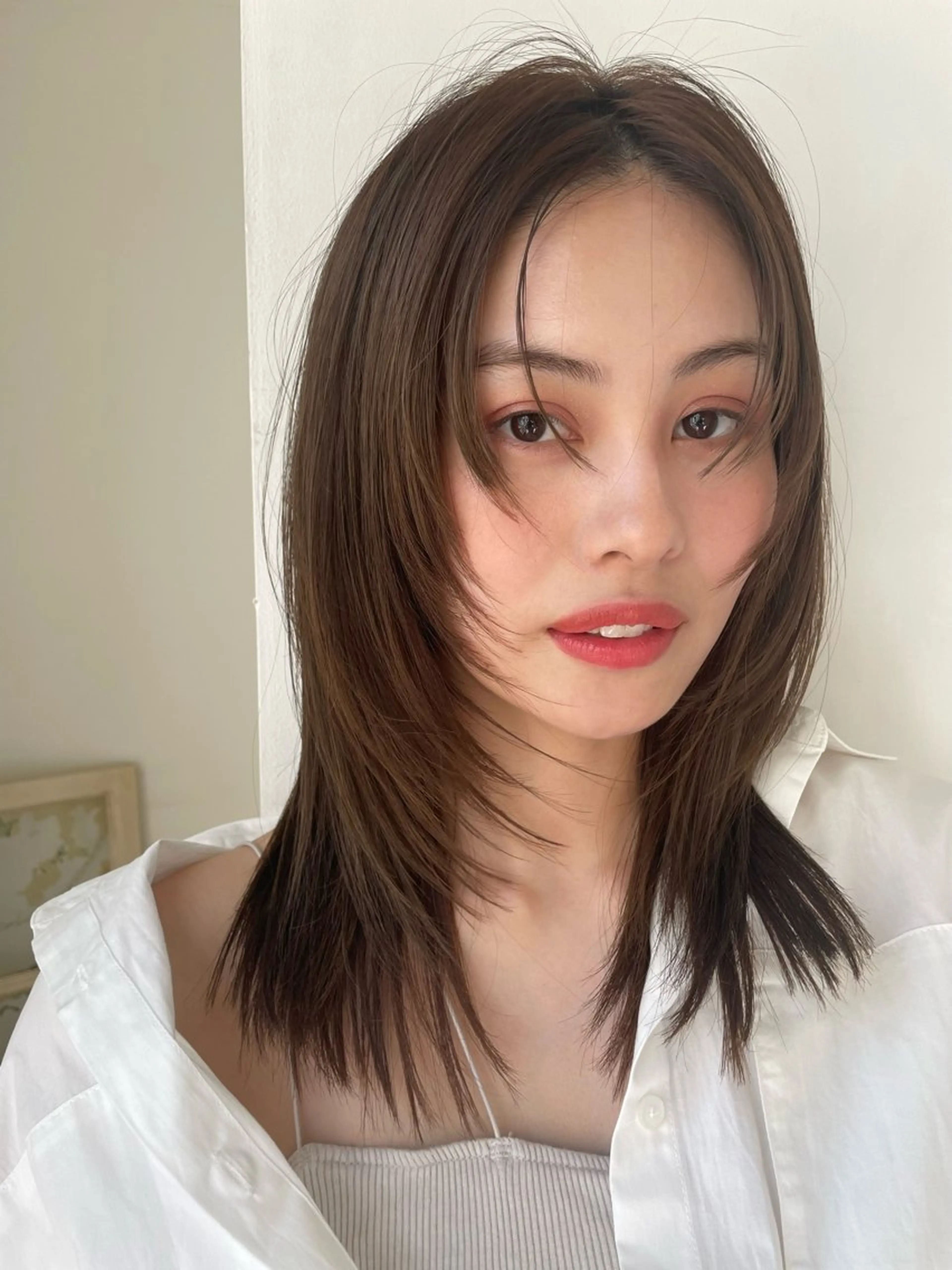 セミロング 暖色カラー/ダブル カラー/名古屋/辻のヘアスタイル