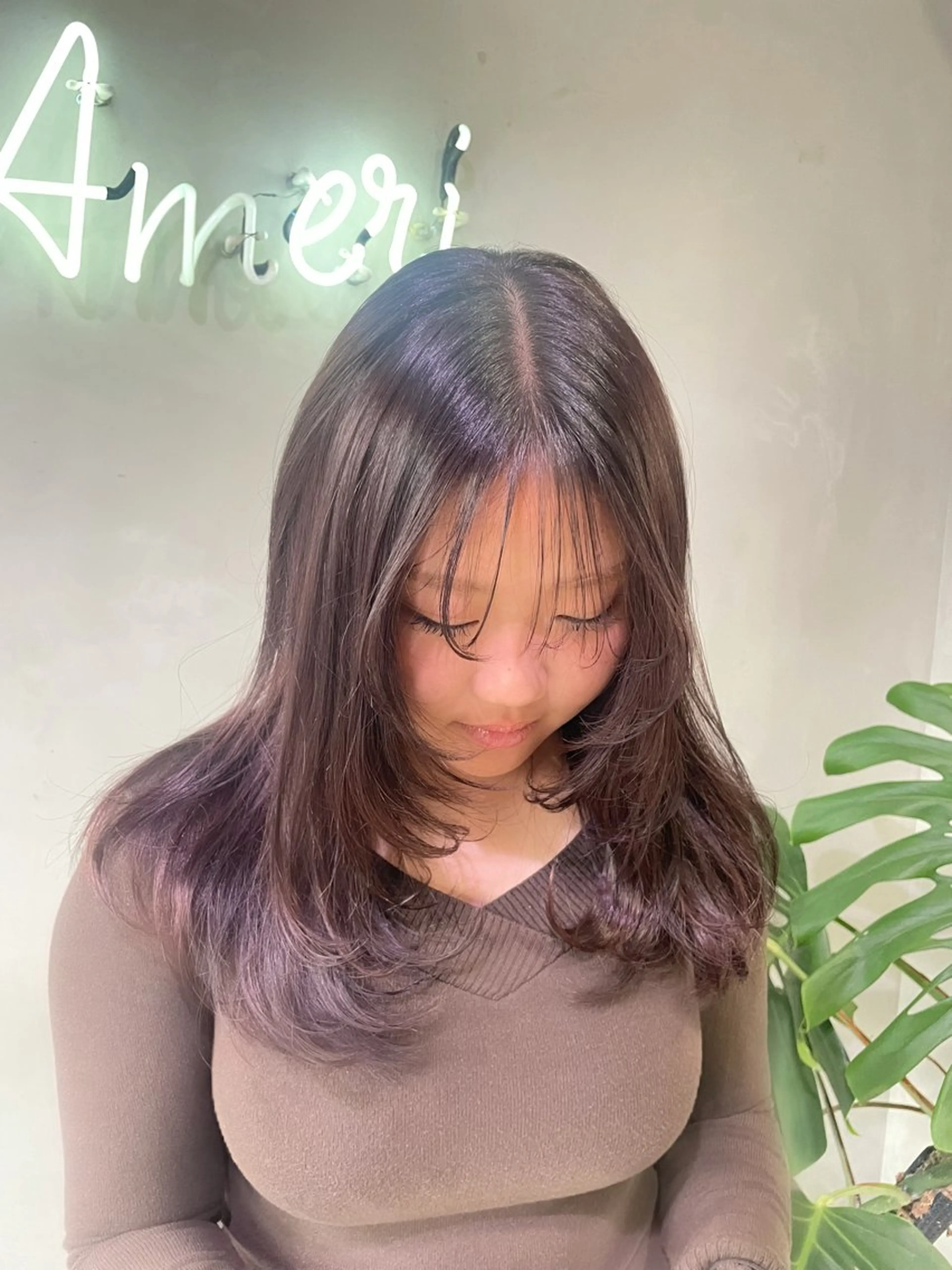 ロング カラー ヘアカラー トリートメント 新宿/透明感カラー/ 髪質改善/桜良のヘアスタイル