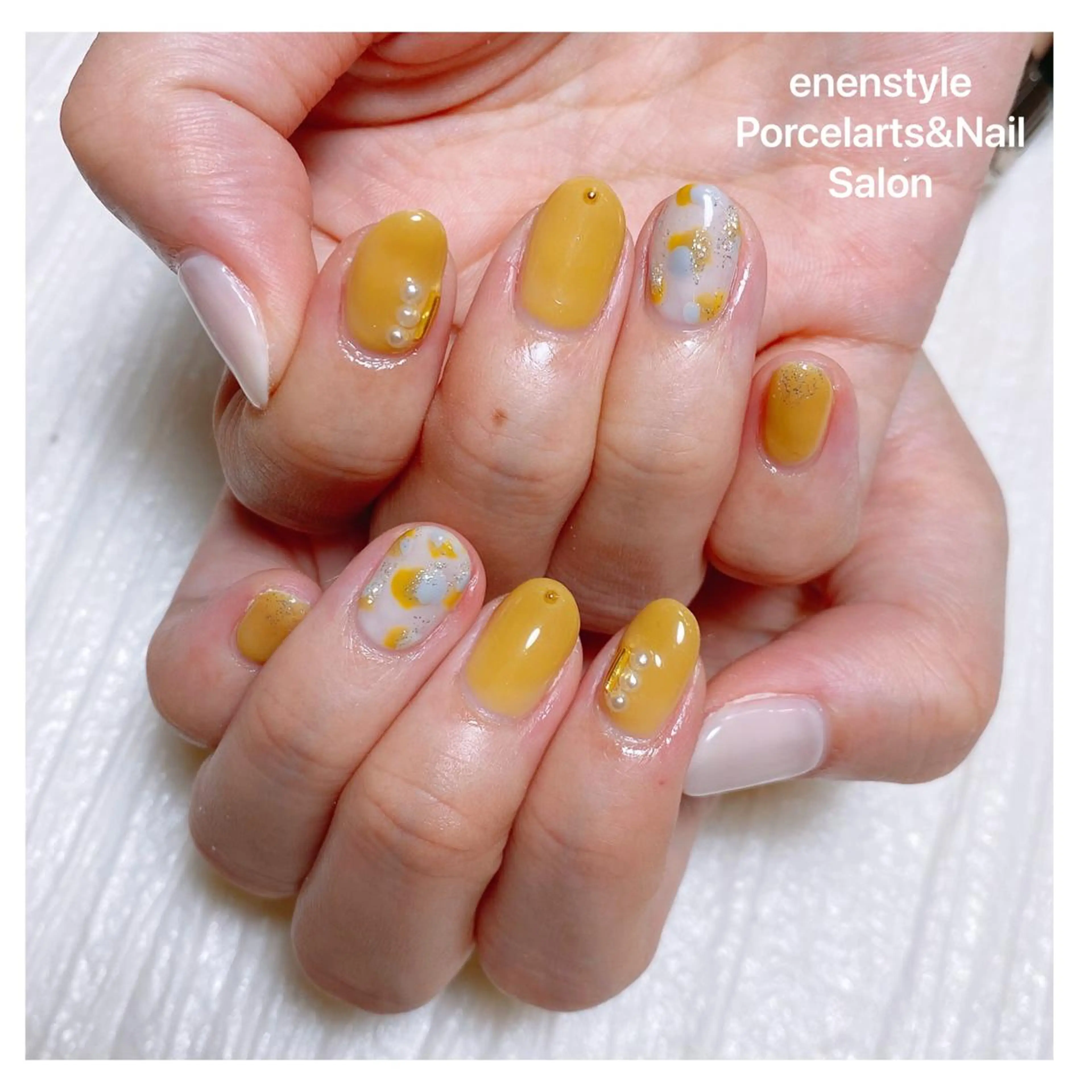 ミディアム ネイル ハンドネイル 👑enen style👑のネイルデザイン