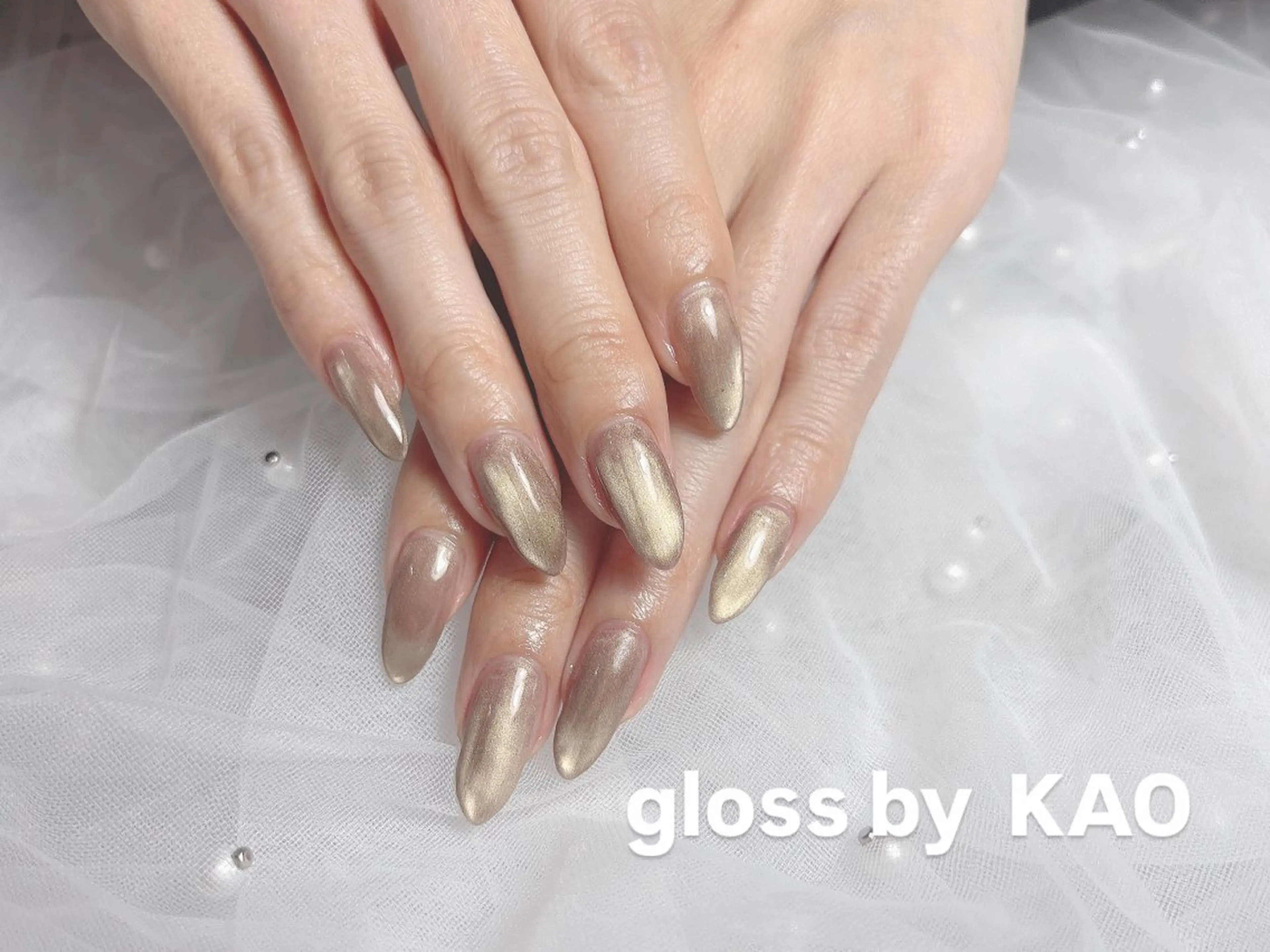 ネイル 長さ出し マグネットネイル マグネットワンカラー ワンカラーネイル ハンドネイル gloss by KAOのネイルデザイン