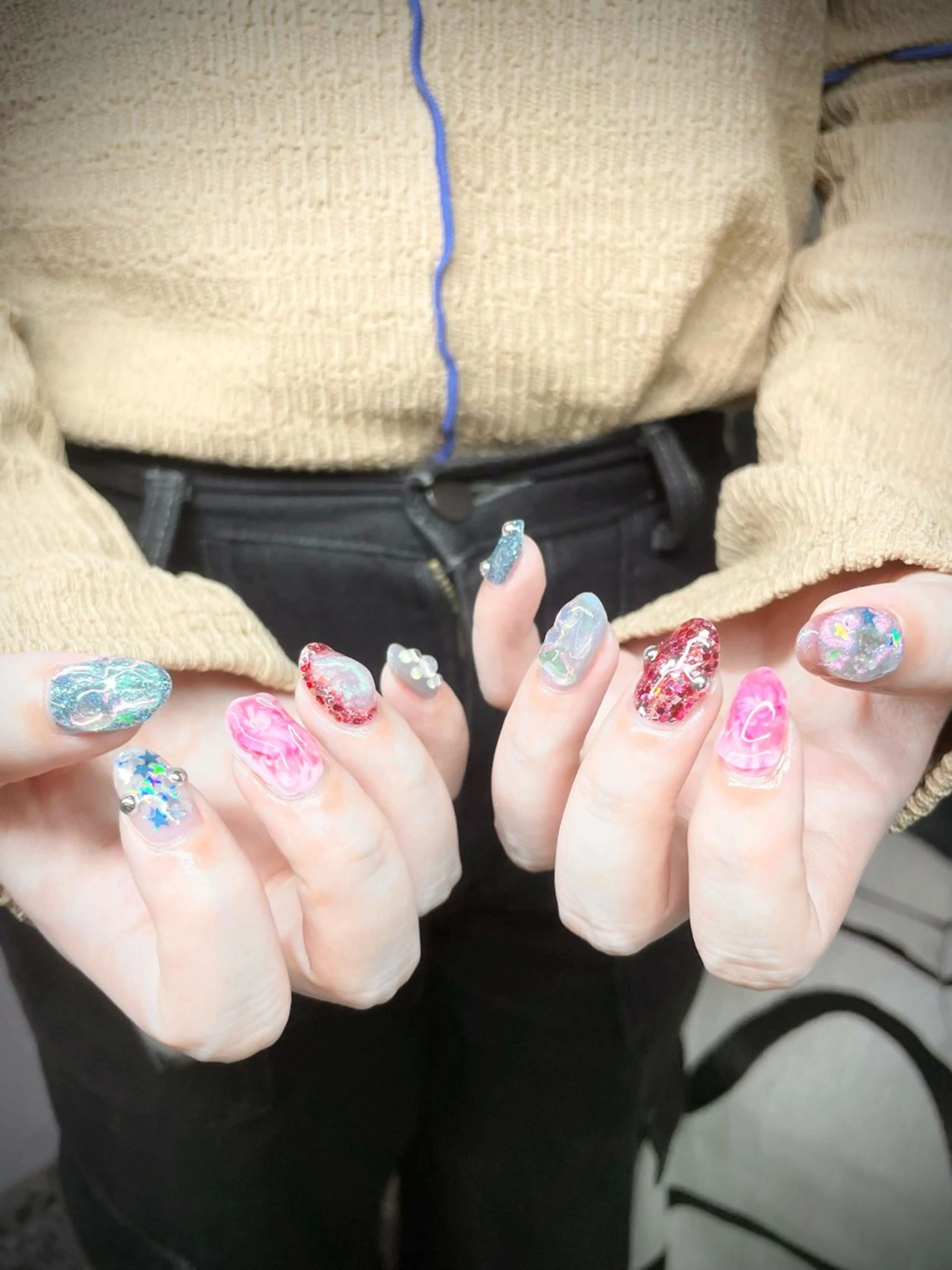ネイル アートネイル シンプルネイル ハンドネイル posa nail モエミのネイルデザイン