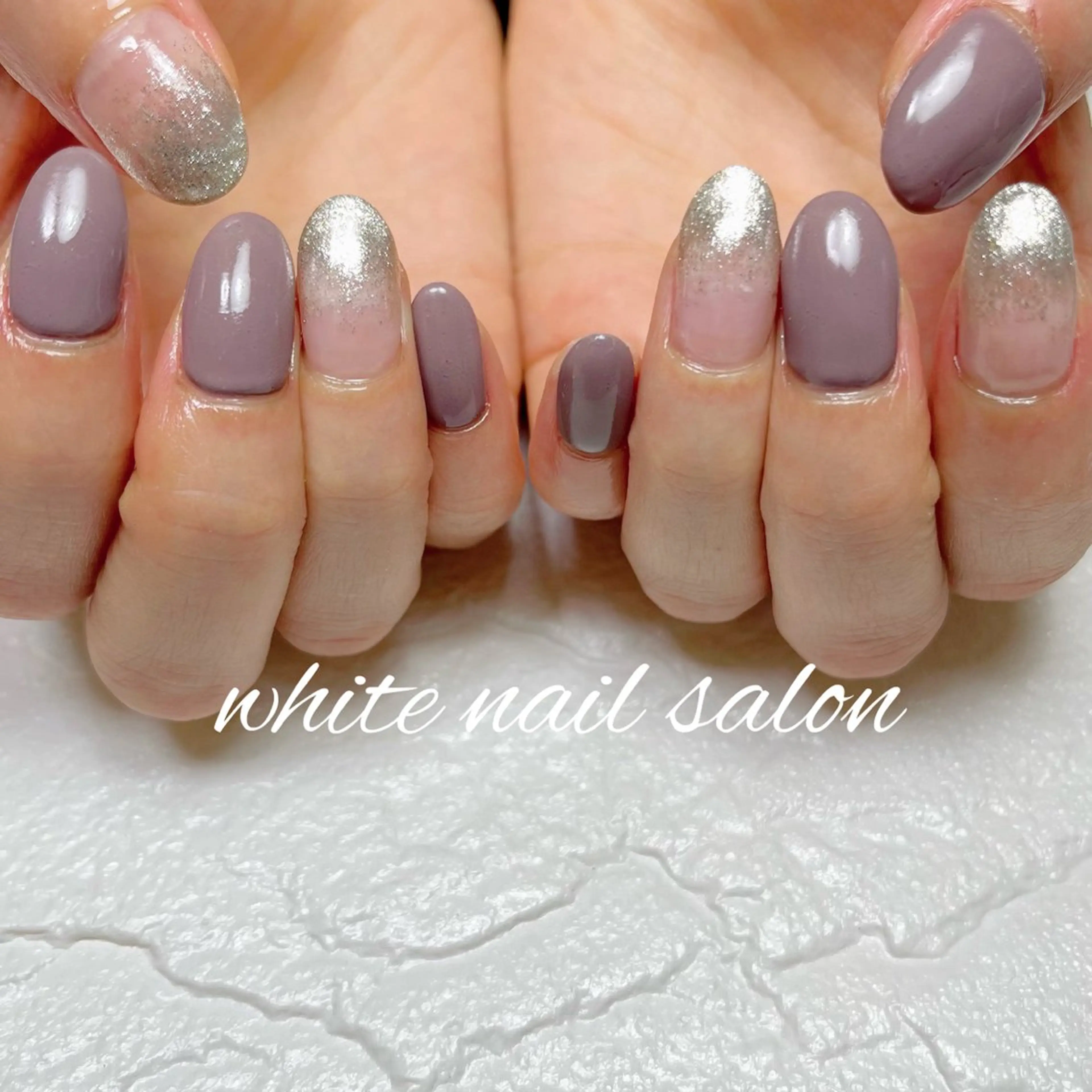 ネイル ラメ(グリッター) シンプルネイル white nail salonのネイルデザイン