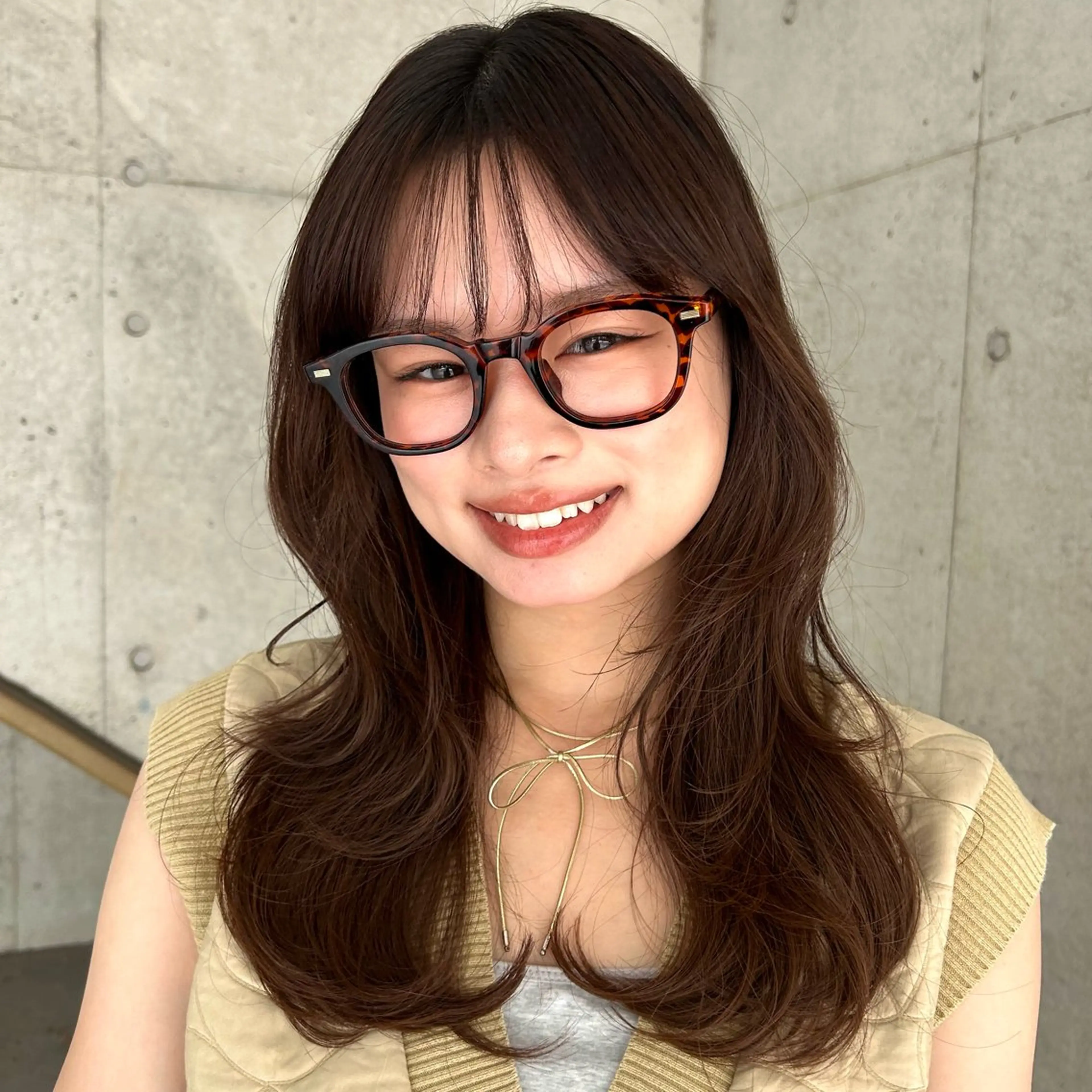 セミロング レイヤーカット ベージュ/透明感/ レイヤー/あやか💕のヘアスタイル