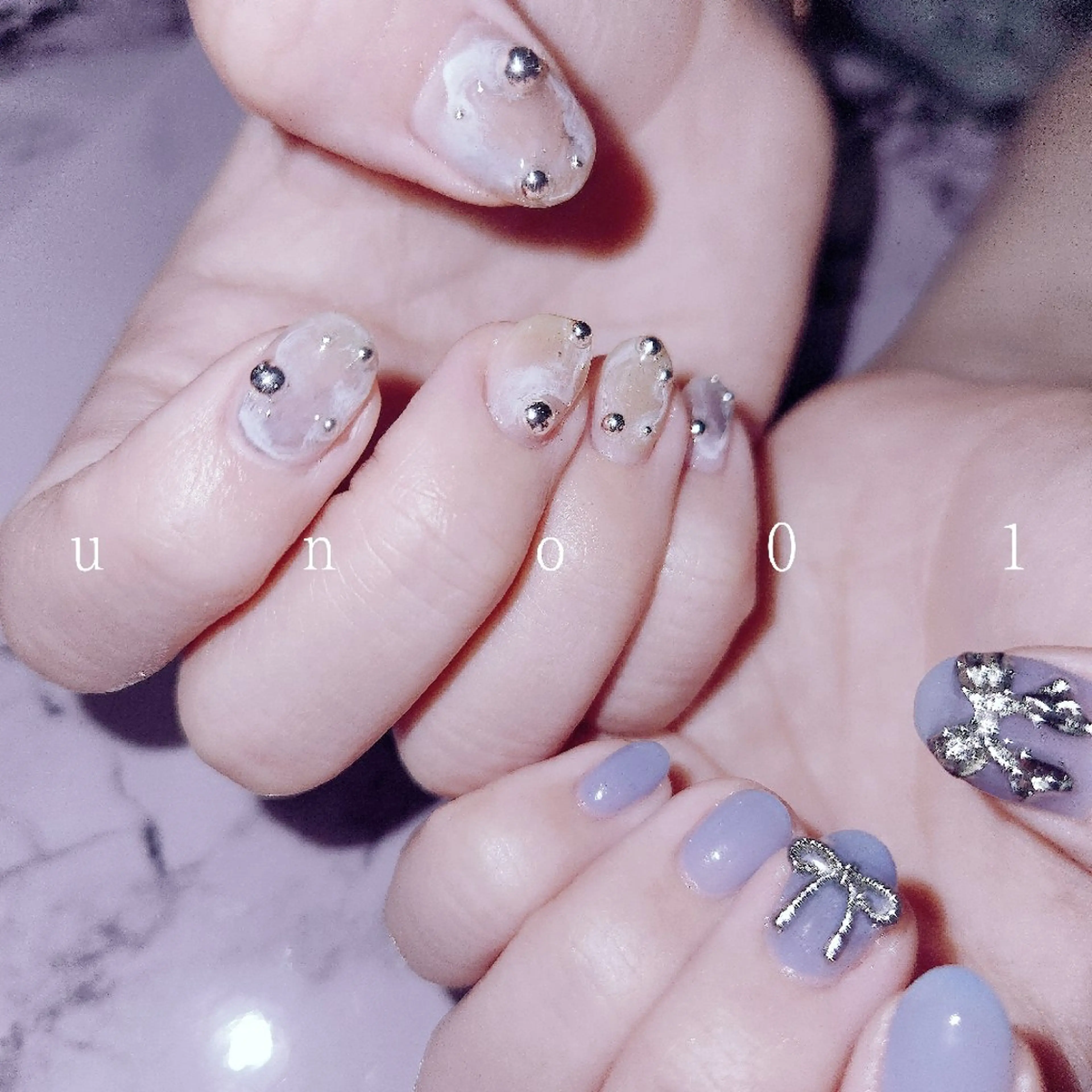 ネイル ハンドネイル 梅田🦄中崎町🩵 u n o 0 1のネイルデザイン