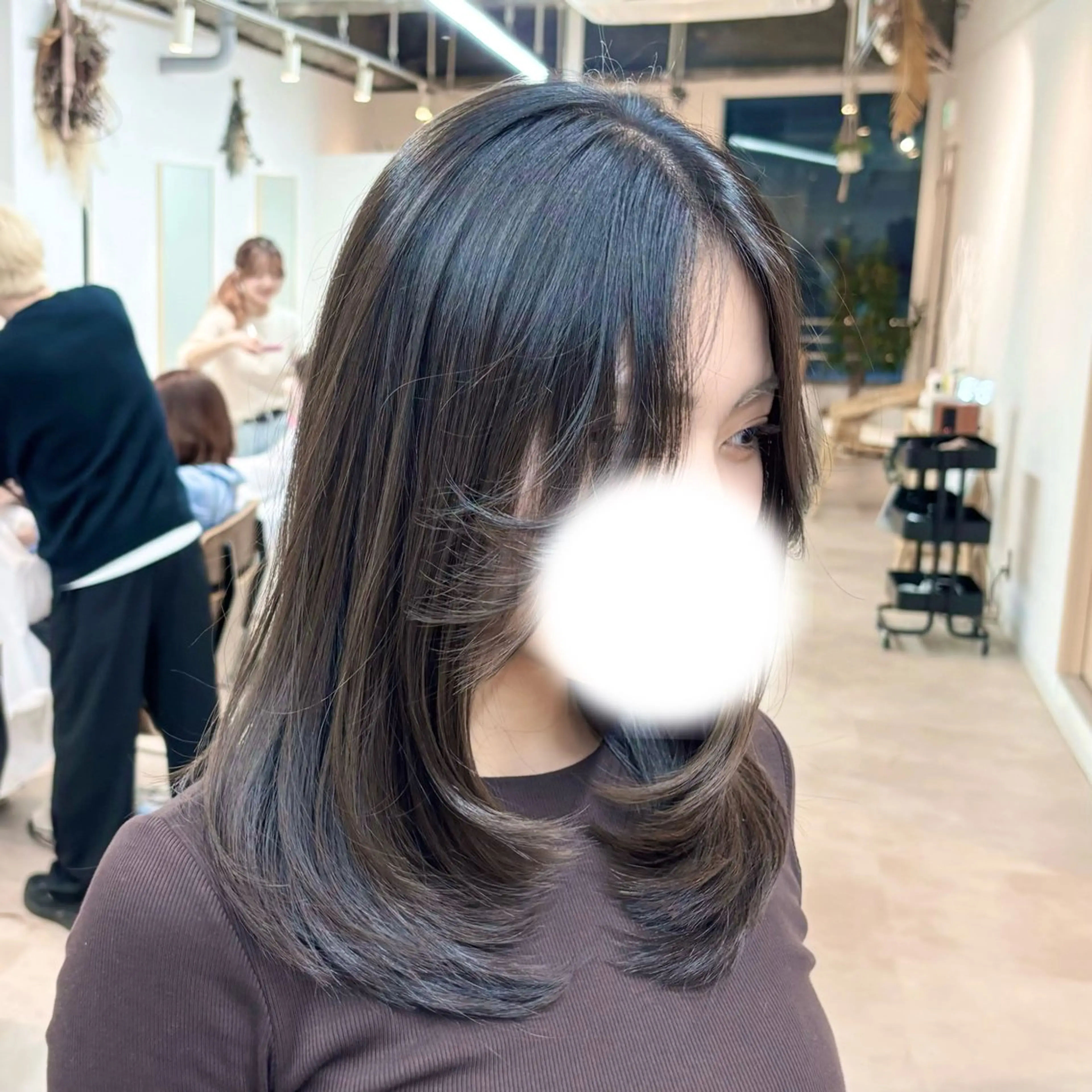 ミディアム カット ヘアカラー トリートメント ✨ツヤ感透明感カラー /縮毛矯正/うみ✨️のヘアスタイル