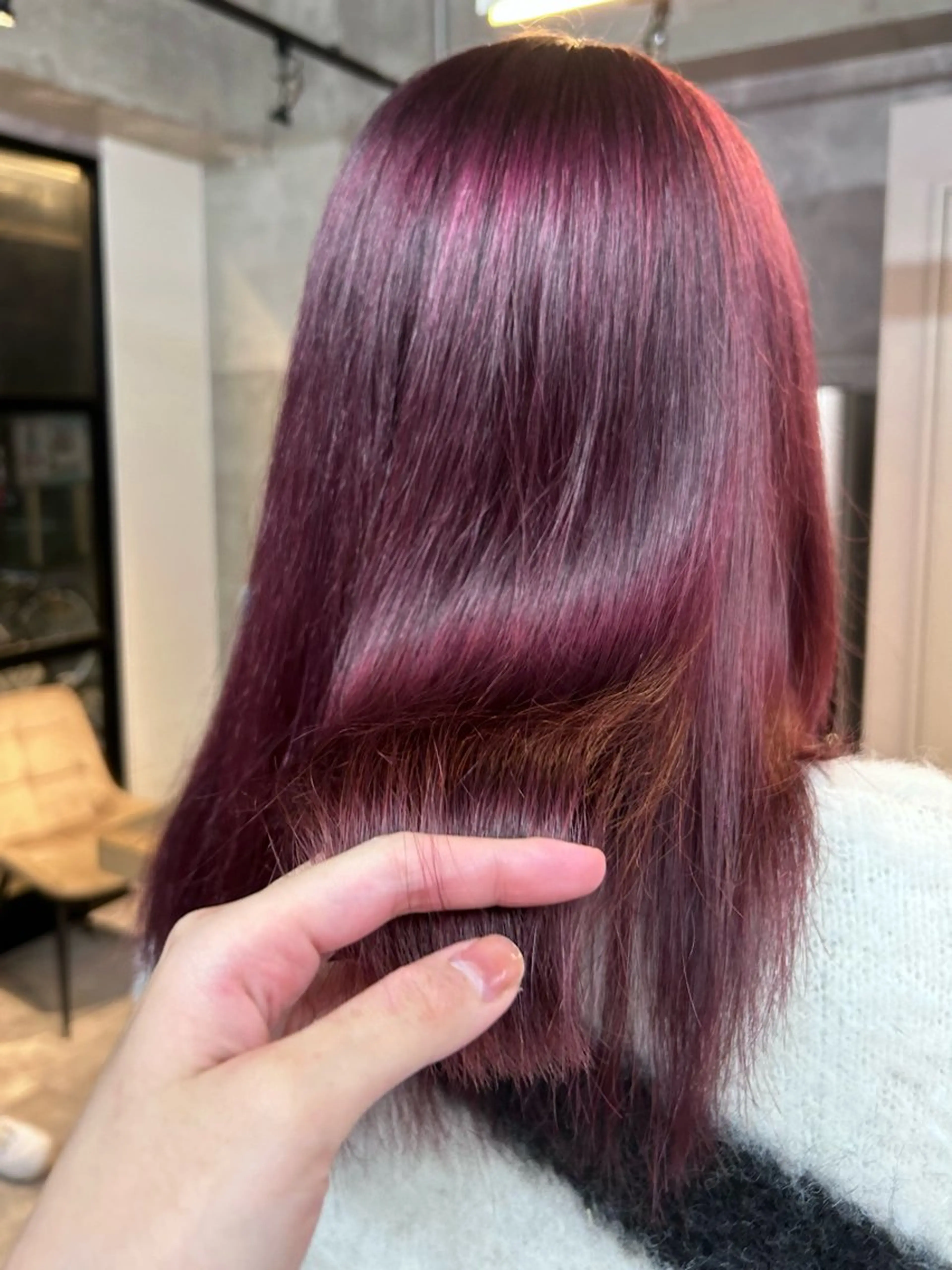 セミロング カラー パーマ ブリーチ 髪質改善 縮毛矯正 カット ヘアカラー 縮毛矯正 OAK溝の口 天使の輪👑YUKIのヘアスタイル