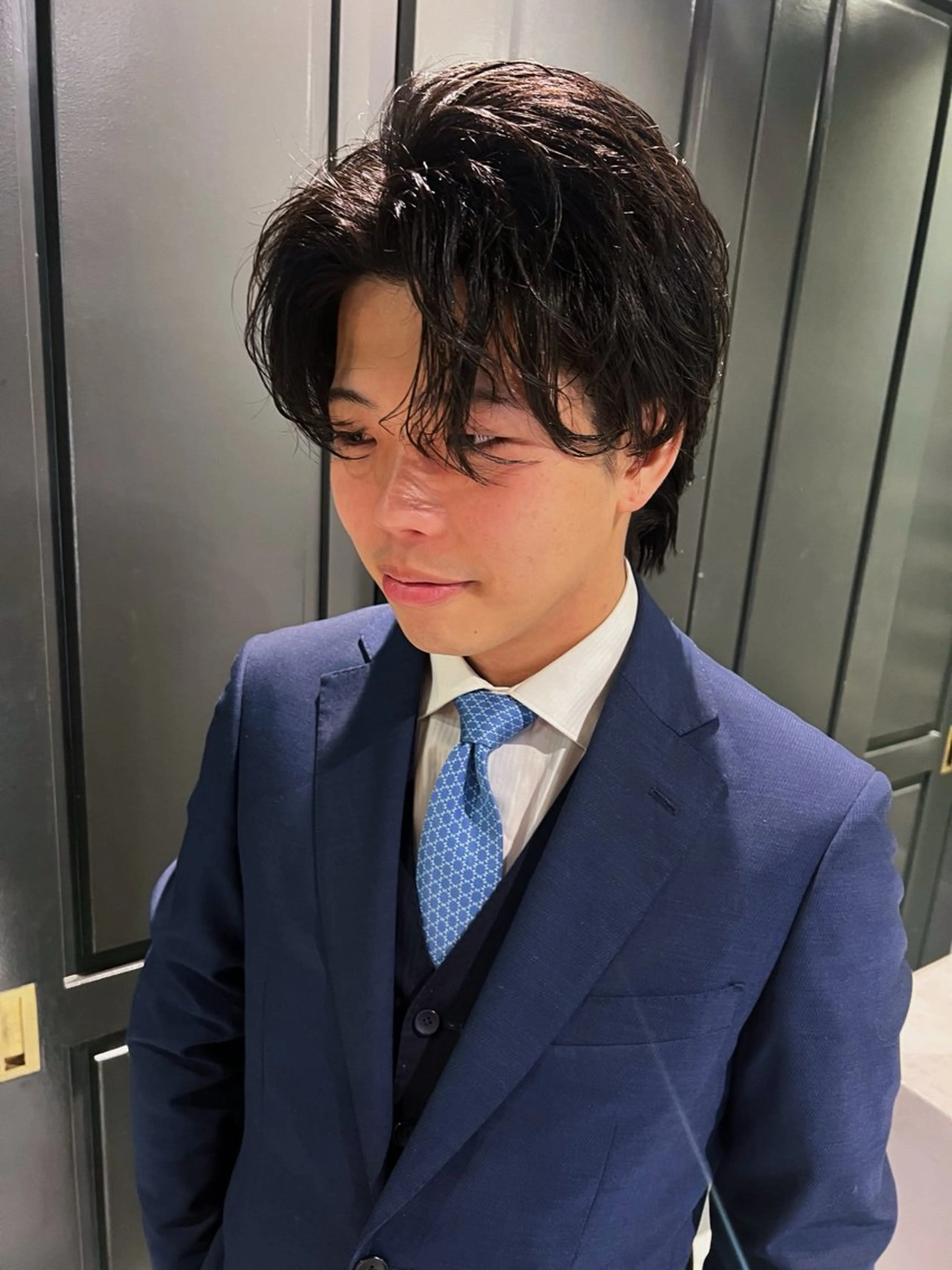 ミディアム メンズ カット カット/まゆ毛/ スパ/メンズ/龍人のヘアスタイル