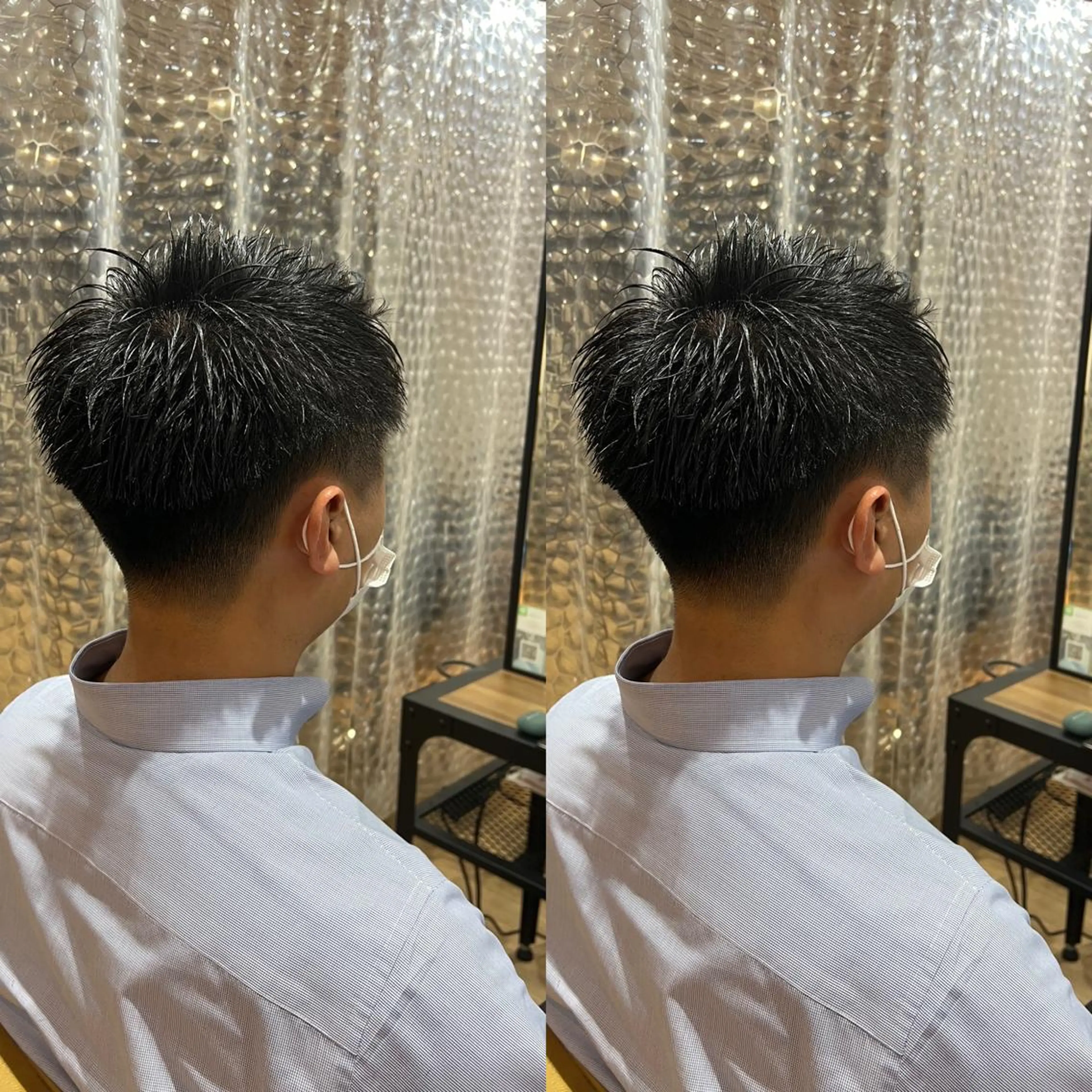 ショート メンズ カット ヘアセット センターパート ／植田のヘアスタイル