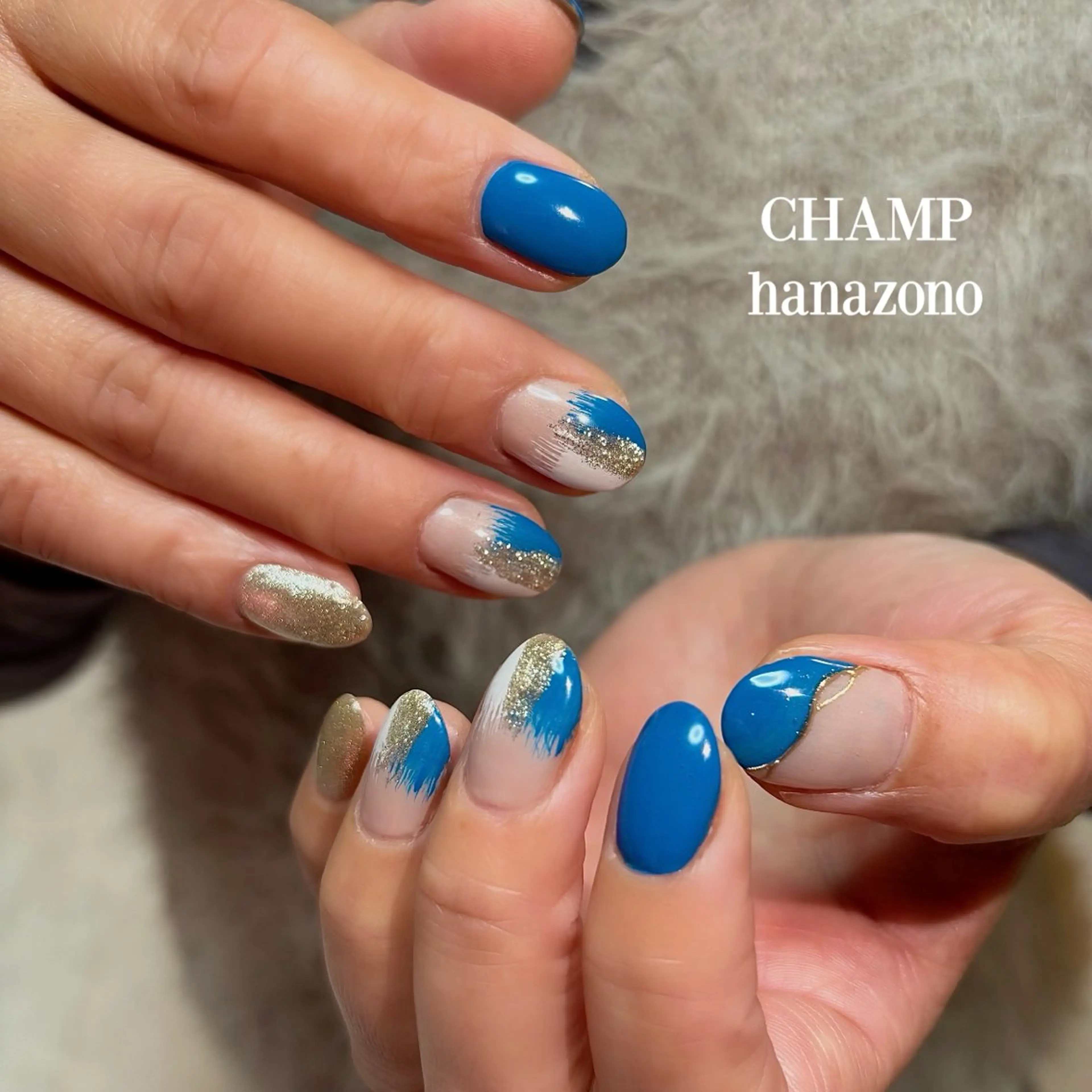 ミディアム ハンドネイル champ花園 青山優鈴のネイルデザイン