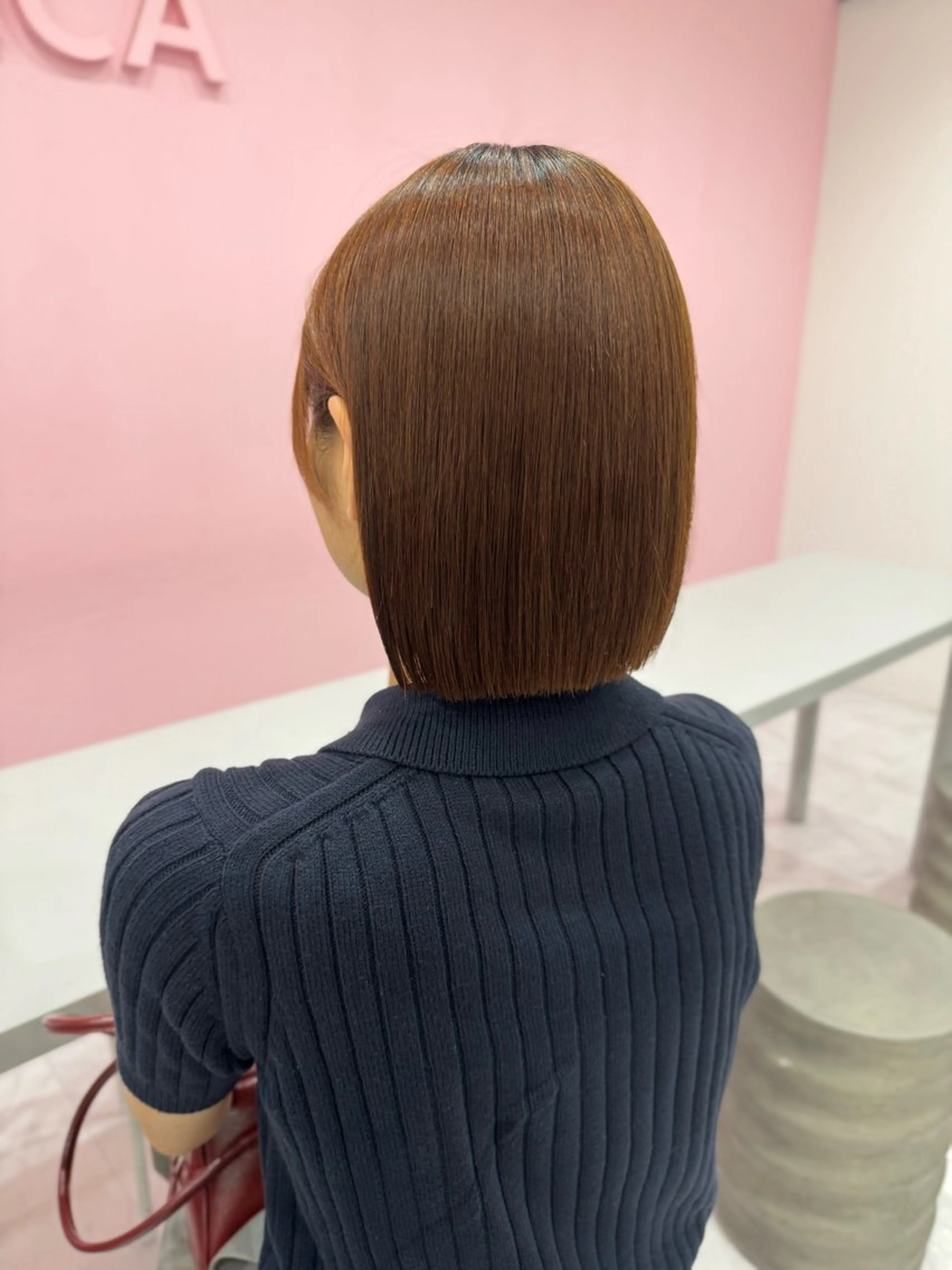 ミディアム ボブ 酸性ストレート カット 縮毛矯正 小谷野 真優のヘアスタイル