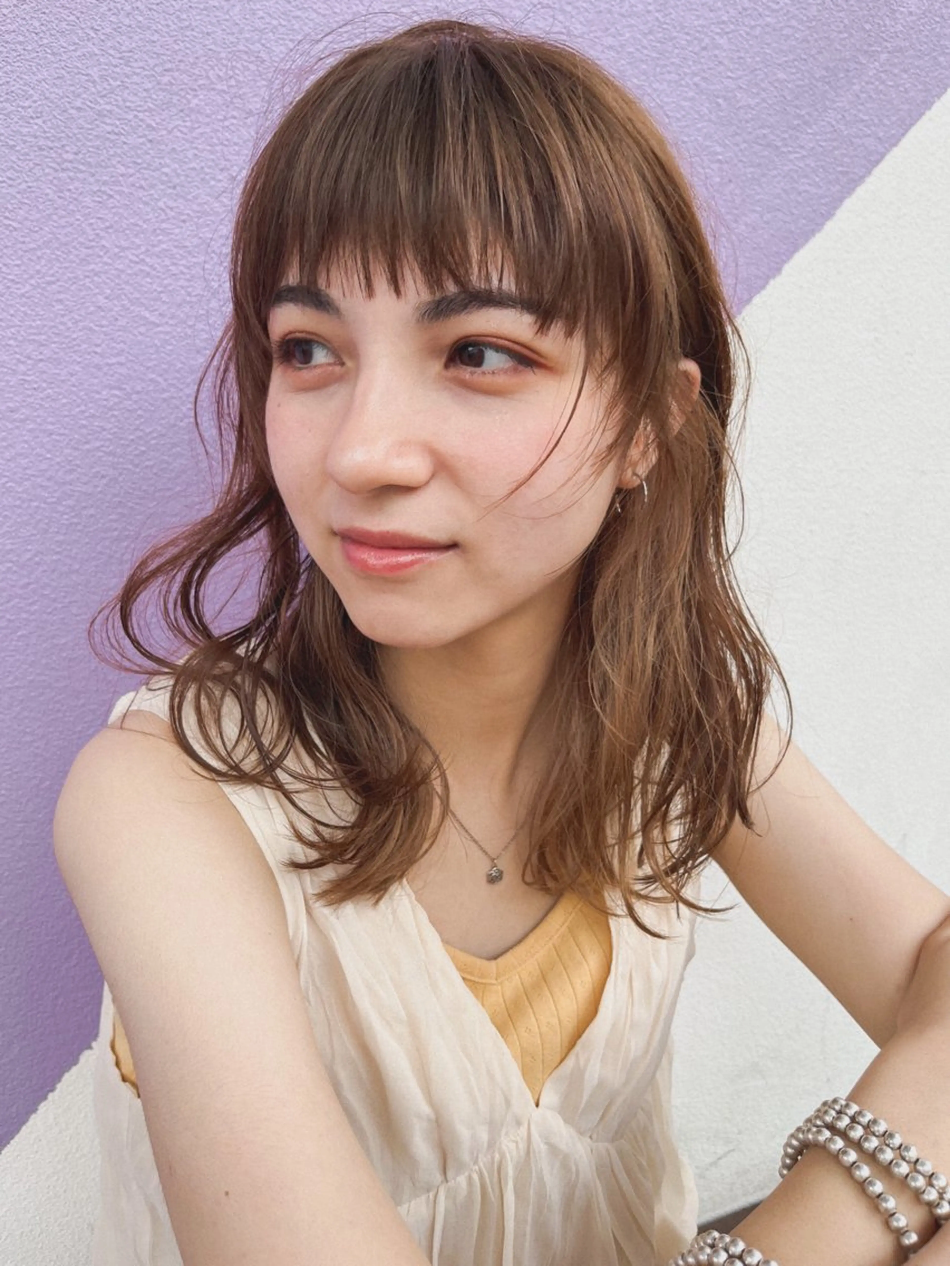 セミロング カラー カット ヘアカラー トリートメント 溝口 ひなこのマツエク・マツパデザイン