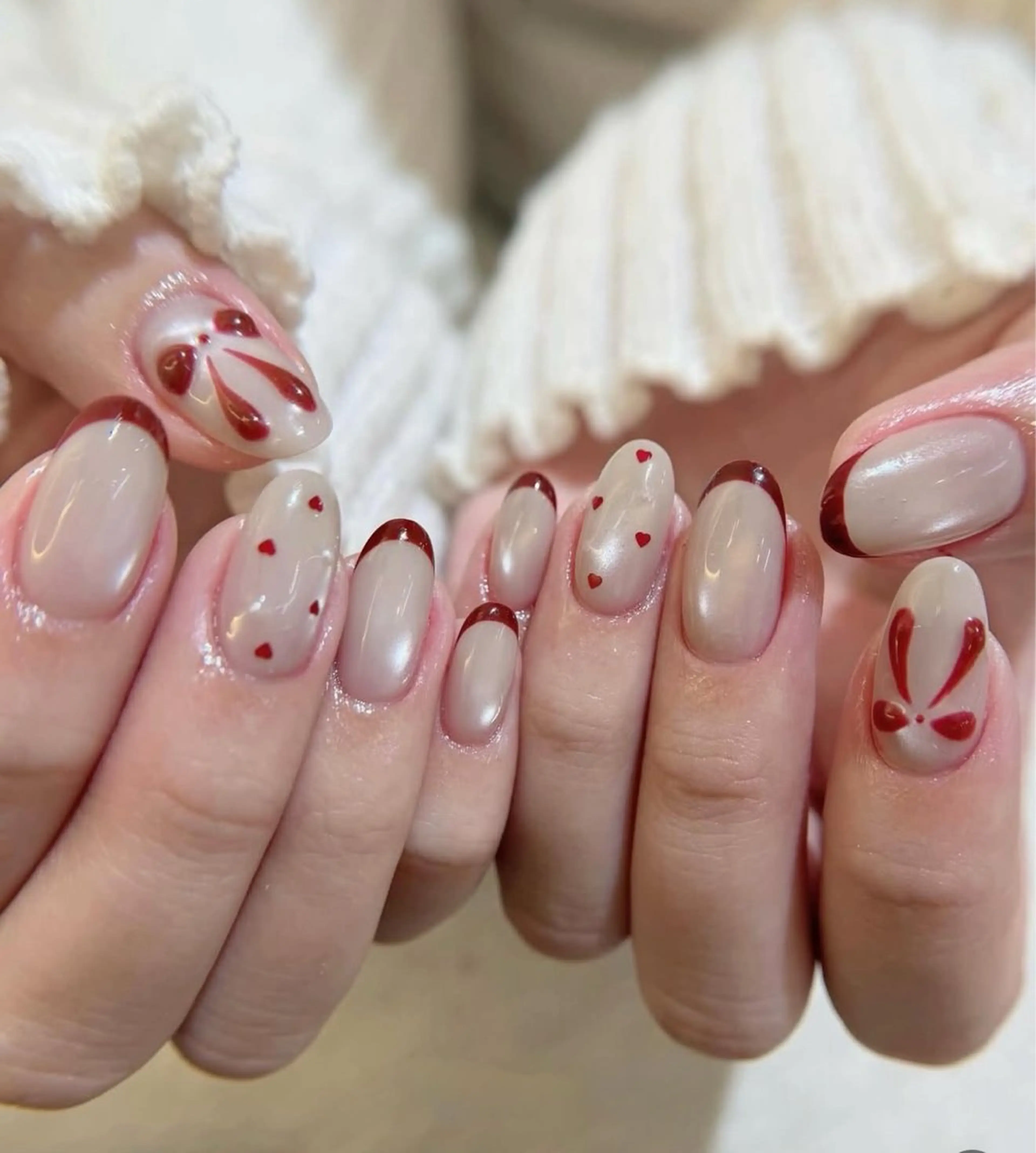 ネイル アニマル柄 オーロラネイル チークネイル フラッシュネイル ジェルネイル ハンドネイル Lyna 池袋のネイルデザイン