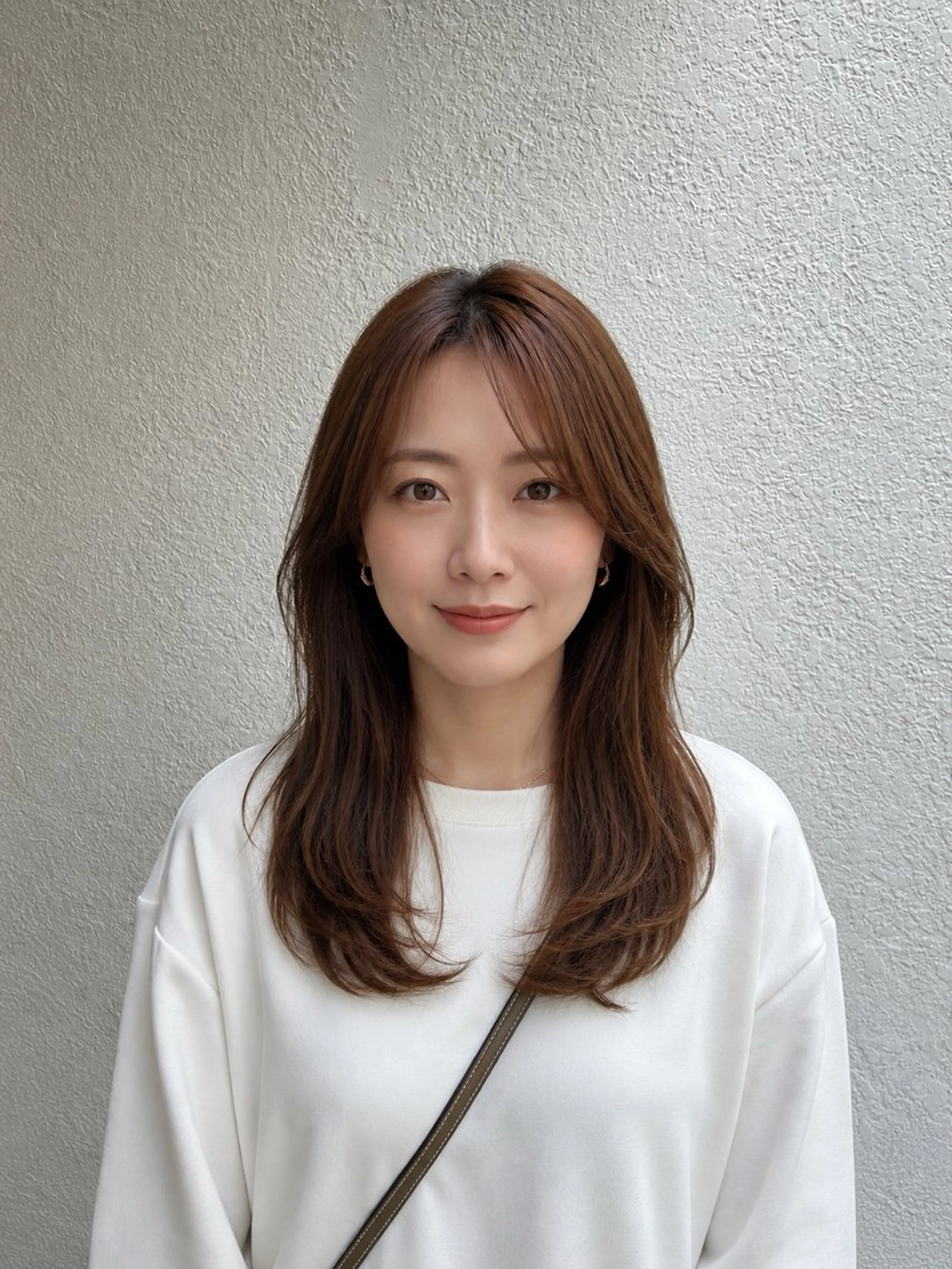 セミロング カラー ブラウンカラー レイヤーカット カット ヘアカラー メンズカット◎さくら /眉毛/メンズパーマのヘアスタイル