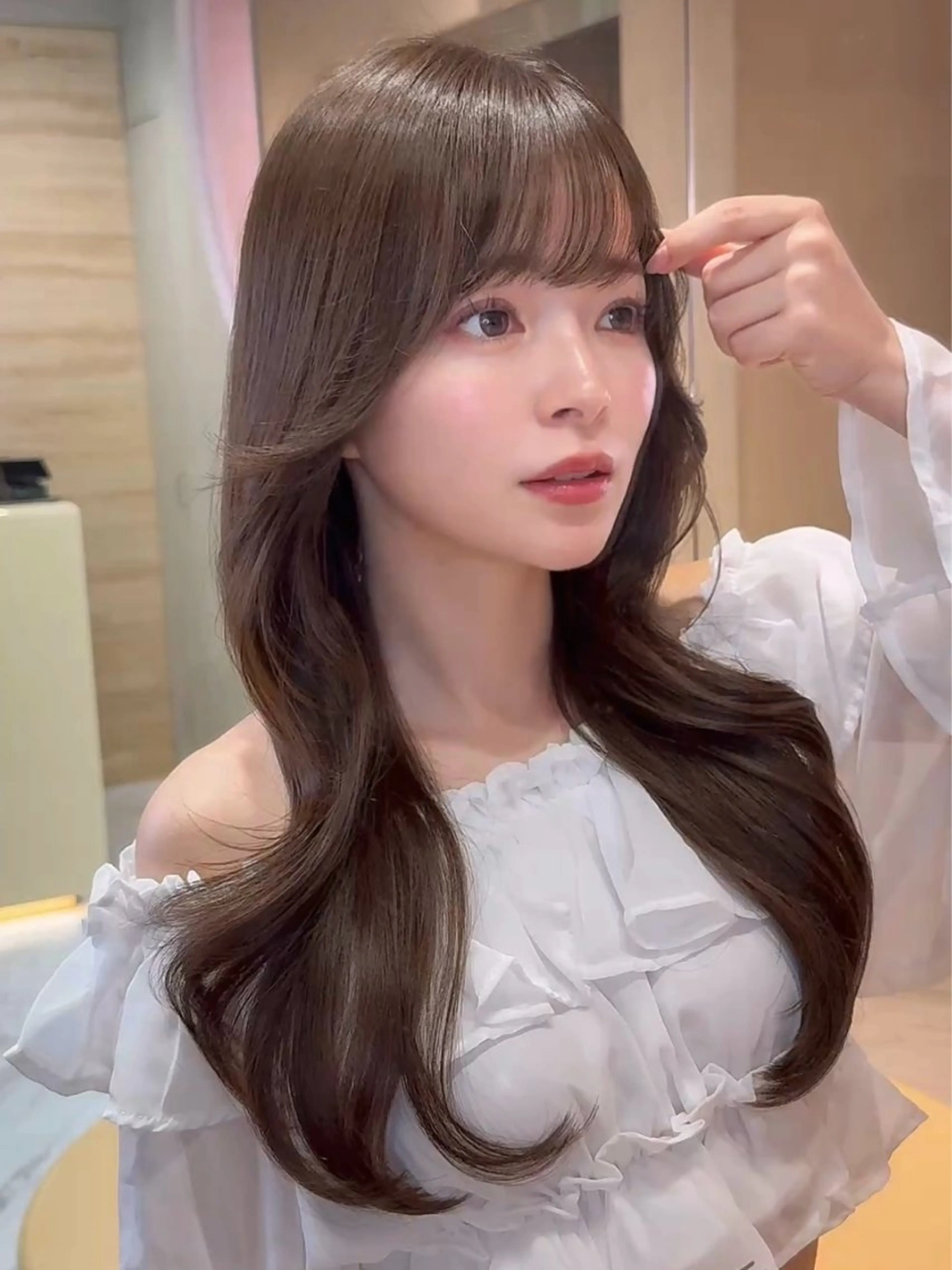 ロング カラー 大宮レイヤーカット ハッシュ　柏崎颯刀のヘアスタイル