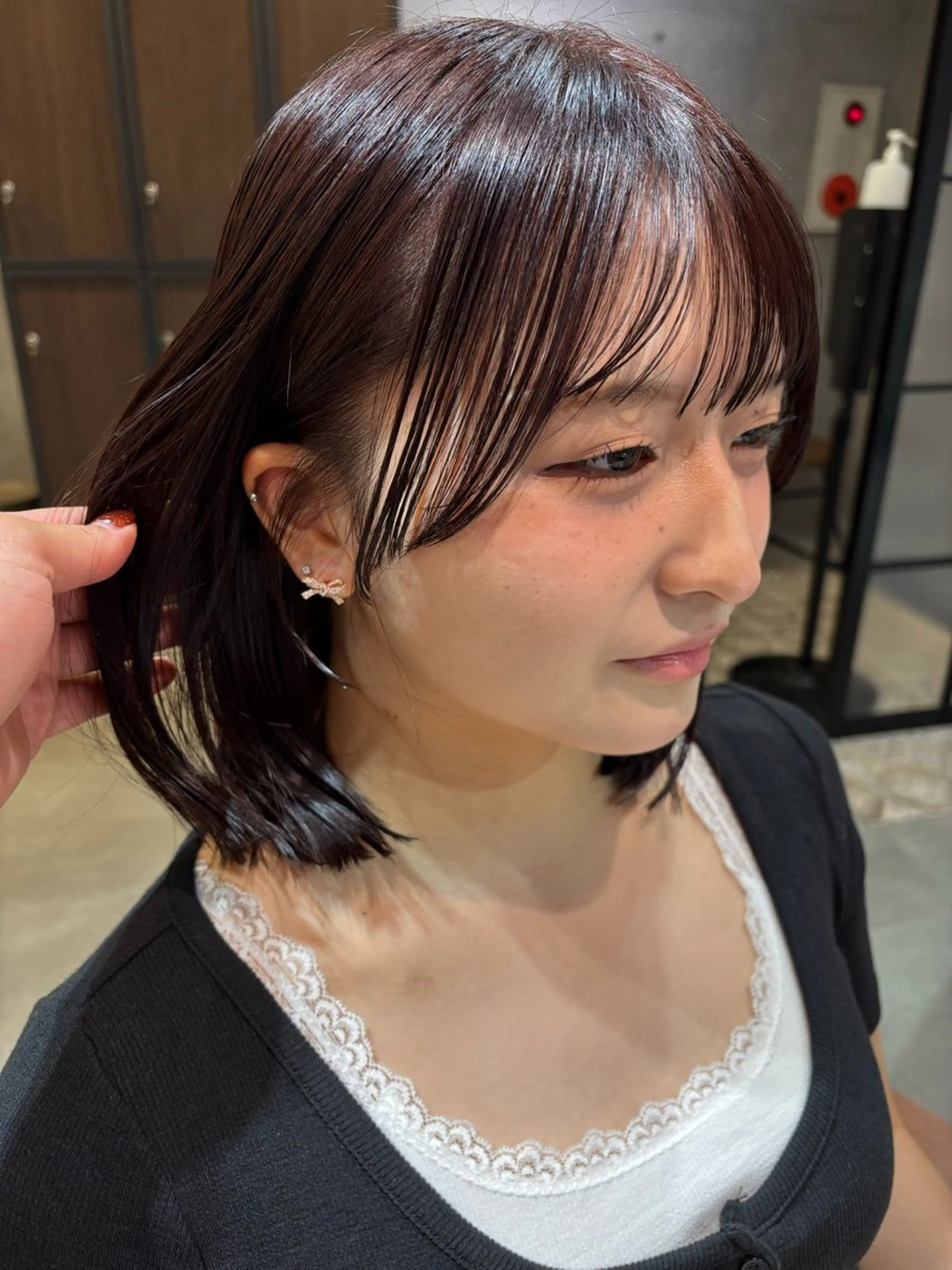 ショート 顔周りカット 🍑おおしまくるみ 🍑暖色/ボブのヘアスタイル