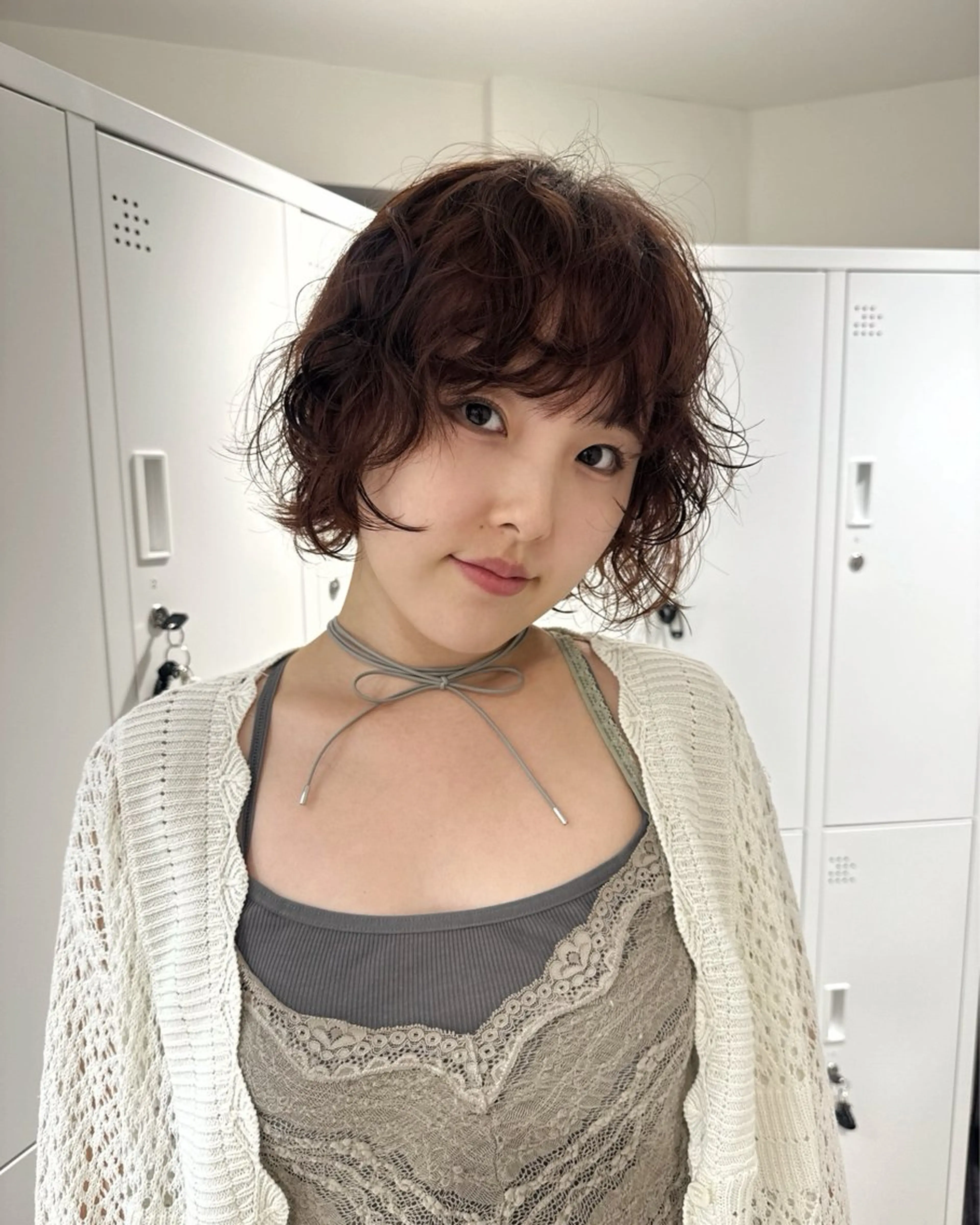 ミディアム カラー パーマ ミディアムパーマ ブラウンカラー 🫧ブリーチカラー/ ボブ🫧madokaのヘアスタイル