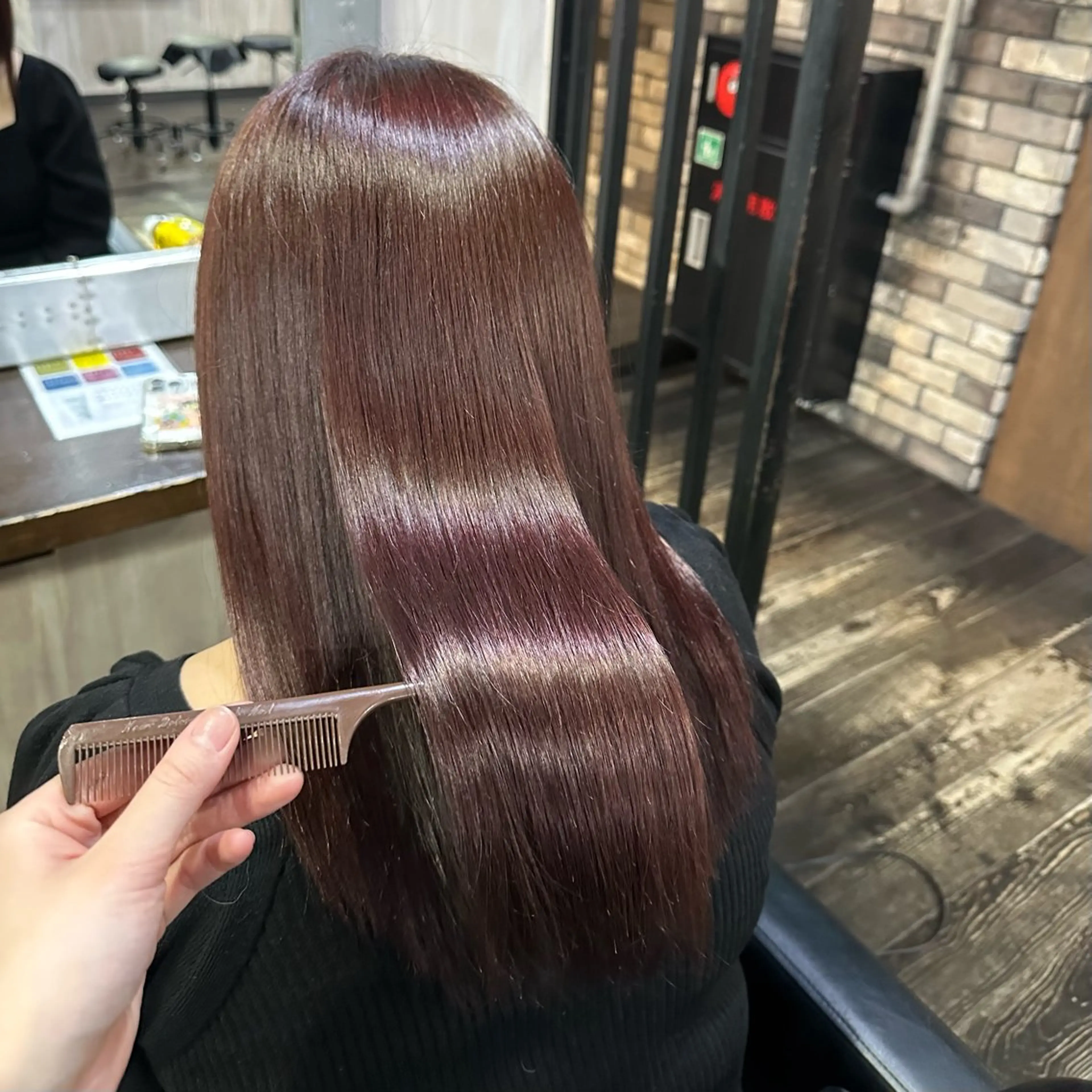 カラー レッドカラー ブリーチ🌟 縮毛矯正🩷はるなのヘアスタイル