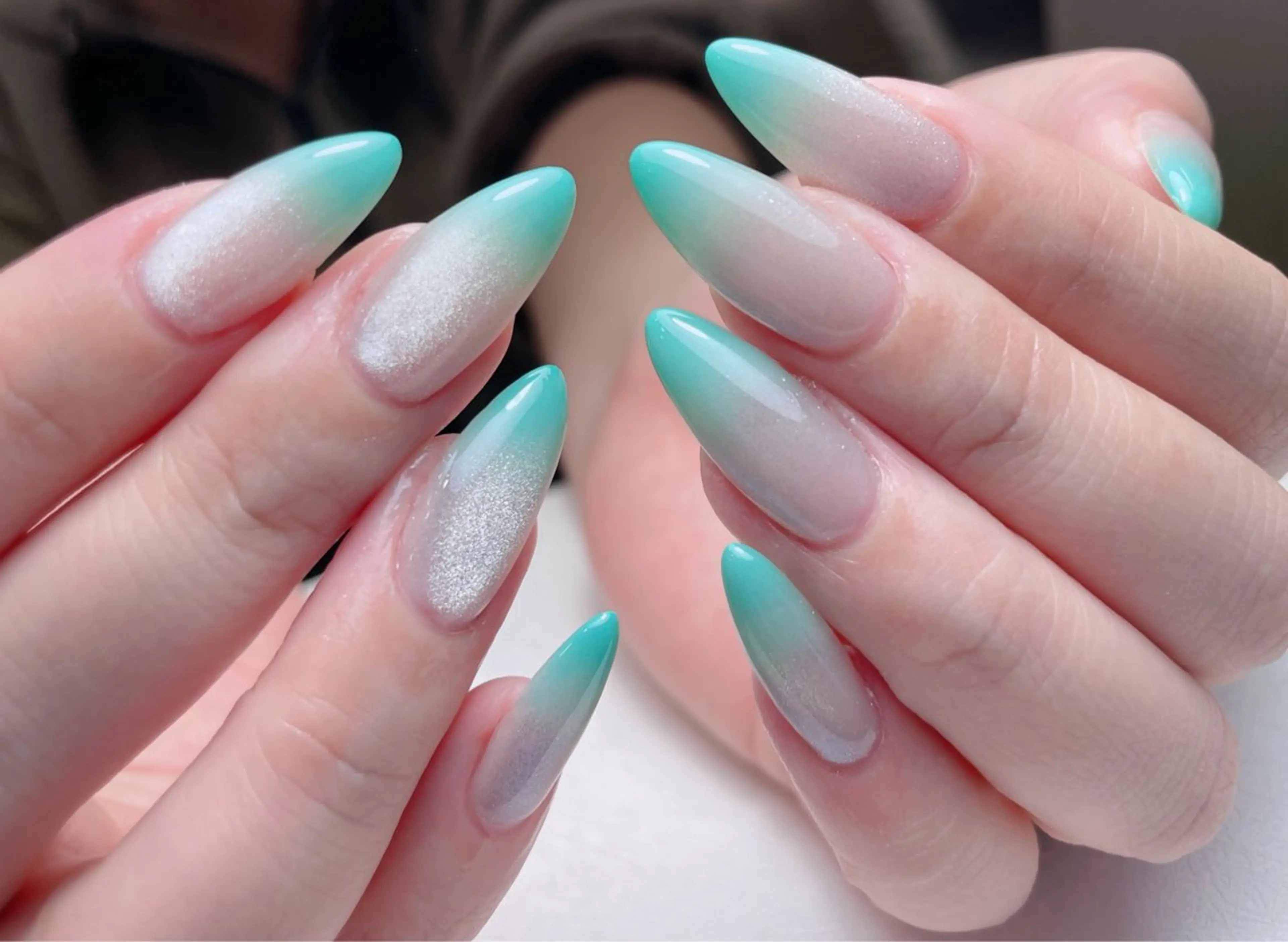 ネイル 長さ出し フットネイル フレンチネイル ジェルネイル ガラスフレンチ 中野駅から2分 MEO NAILのネイルデザイン