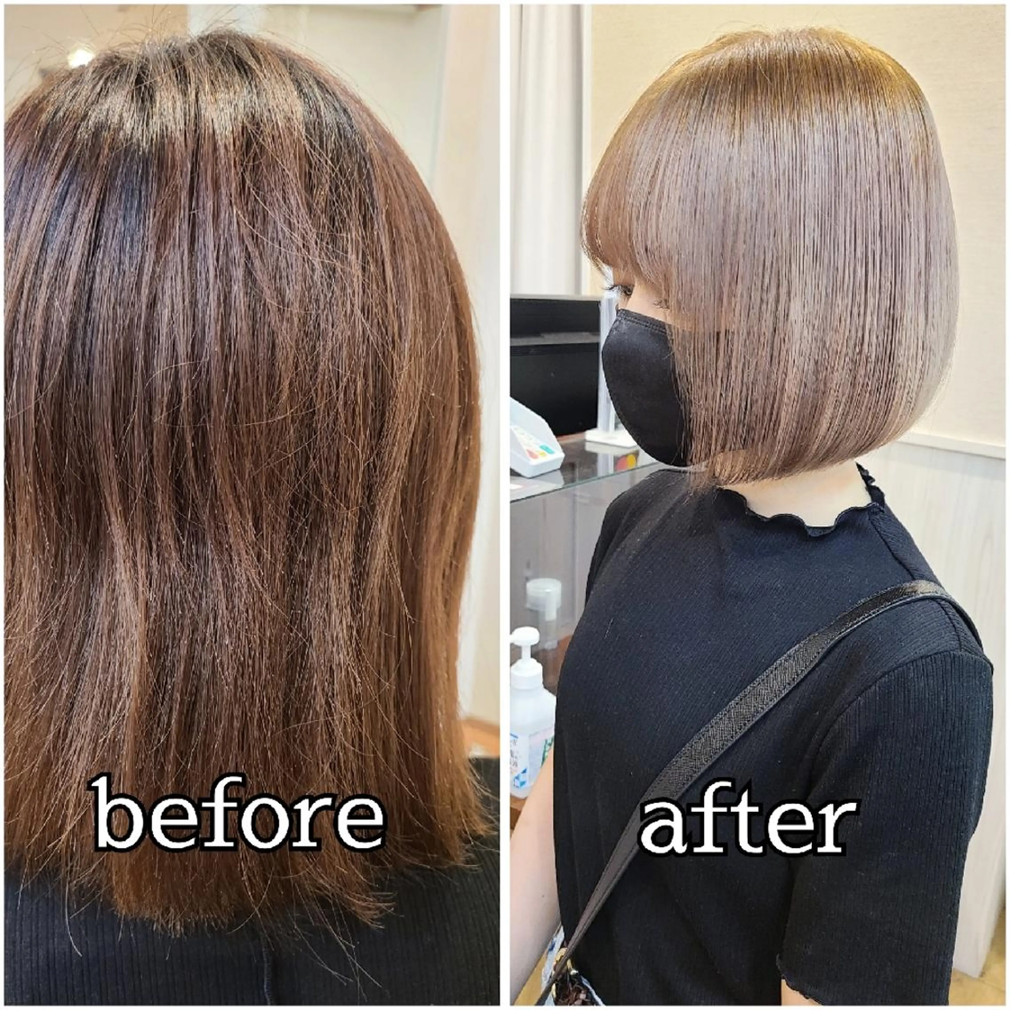 ショート カラー ベージュカラー ハイトーンカラー ミルクティーベージュ ボブ ショートヘア 【ネウィ天王寺 】seiyaのヘアスタイル