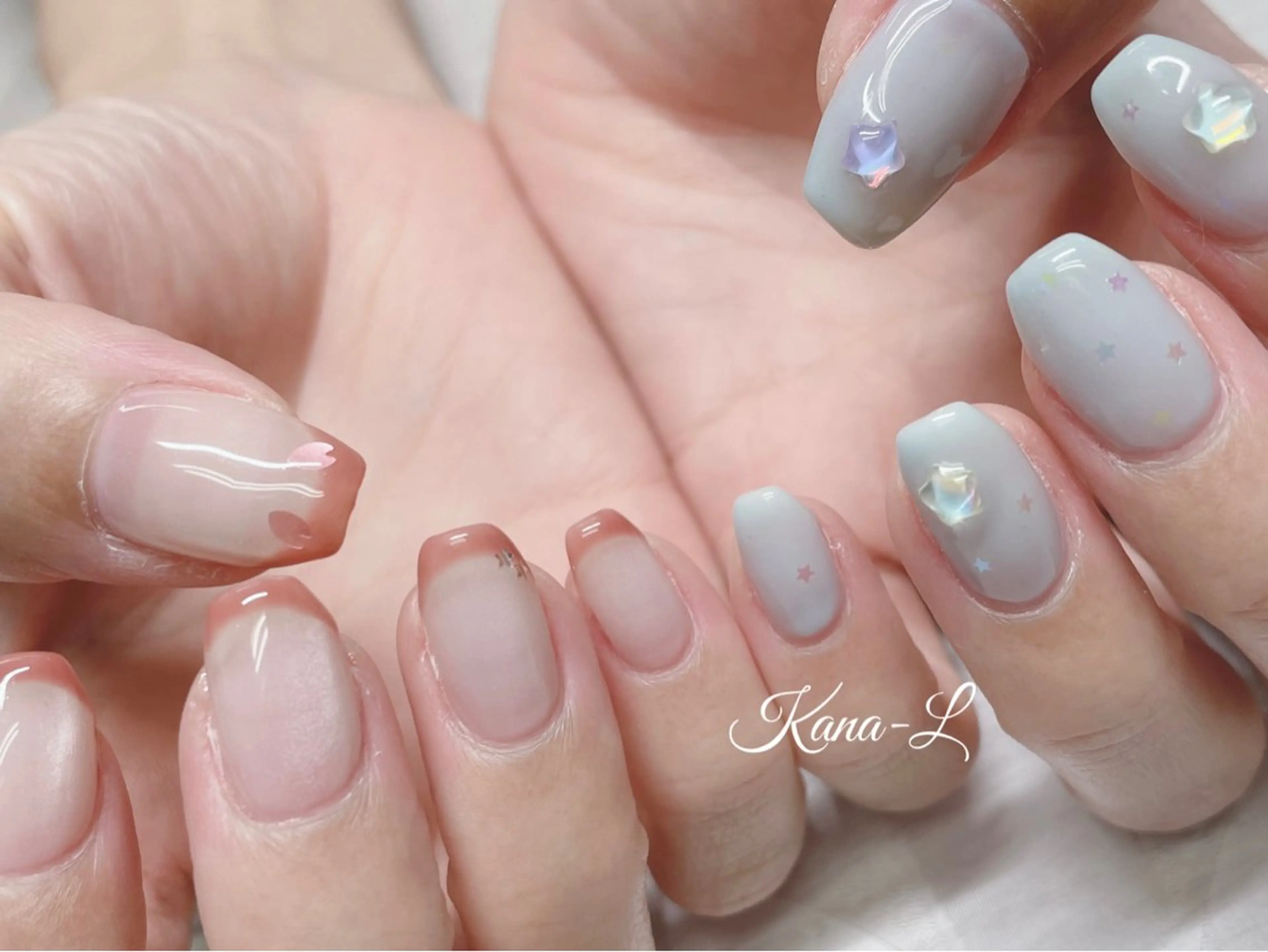 ネイル ジェルネイル 韓国ネイル パラジェル ワンホンネイル 芦辺 香奈のネイルデザイン
