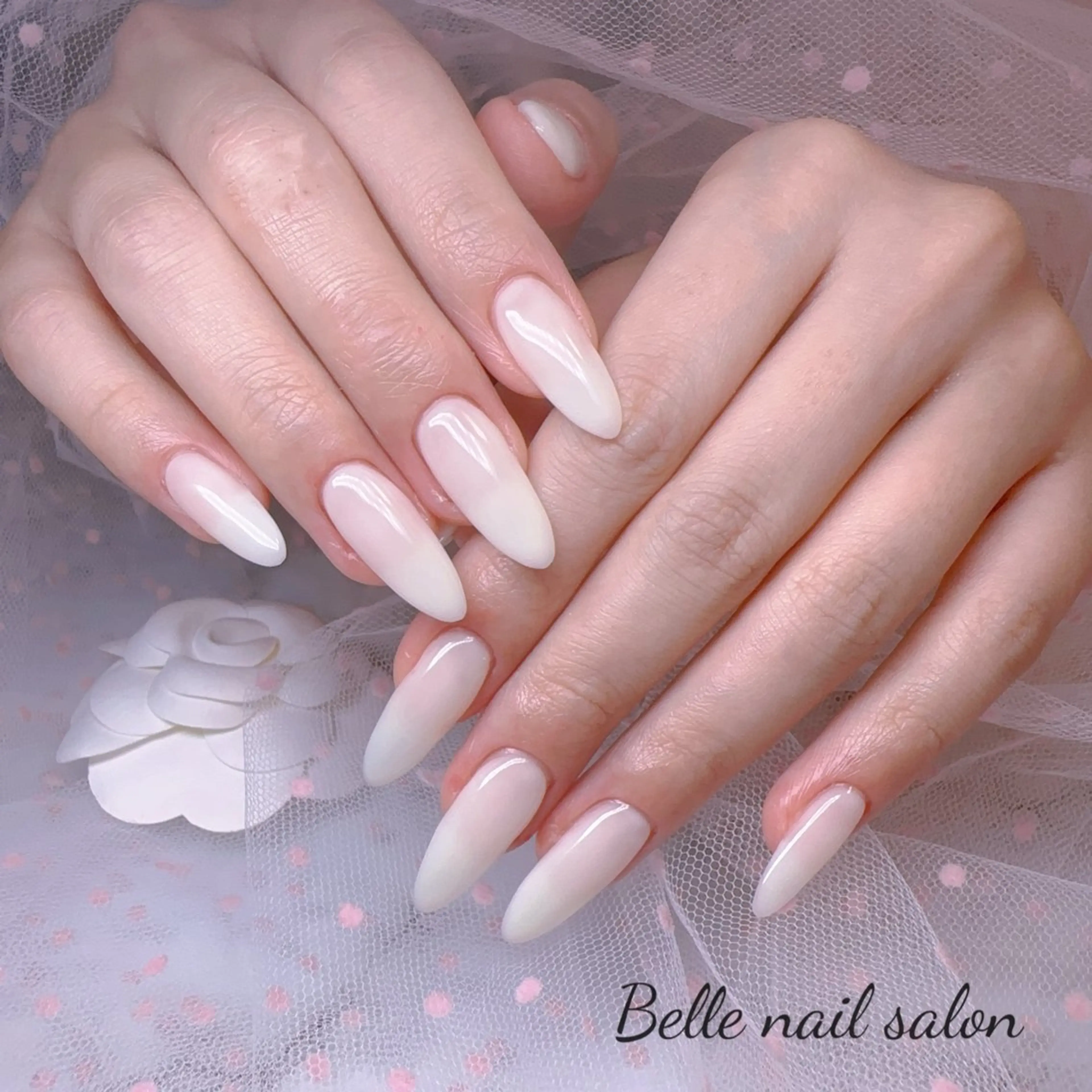 ネイル オーロラネイル 長さ出し フットネイル 韓国ネイル ラメ(グリッター) ハンドネイル Belle nail salon 新小岩のネイルデザイン