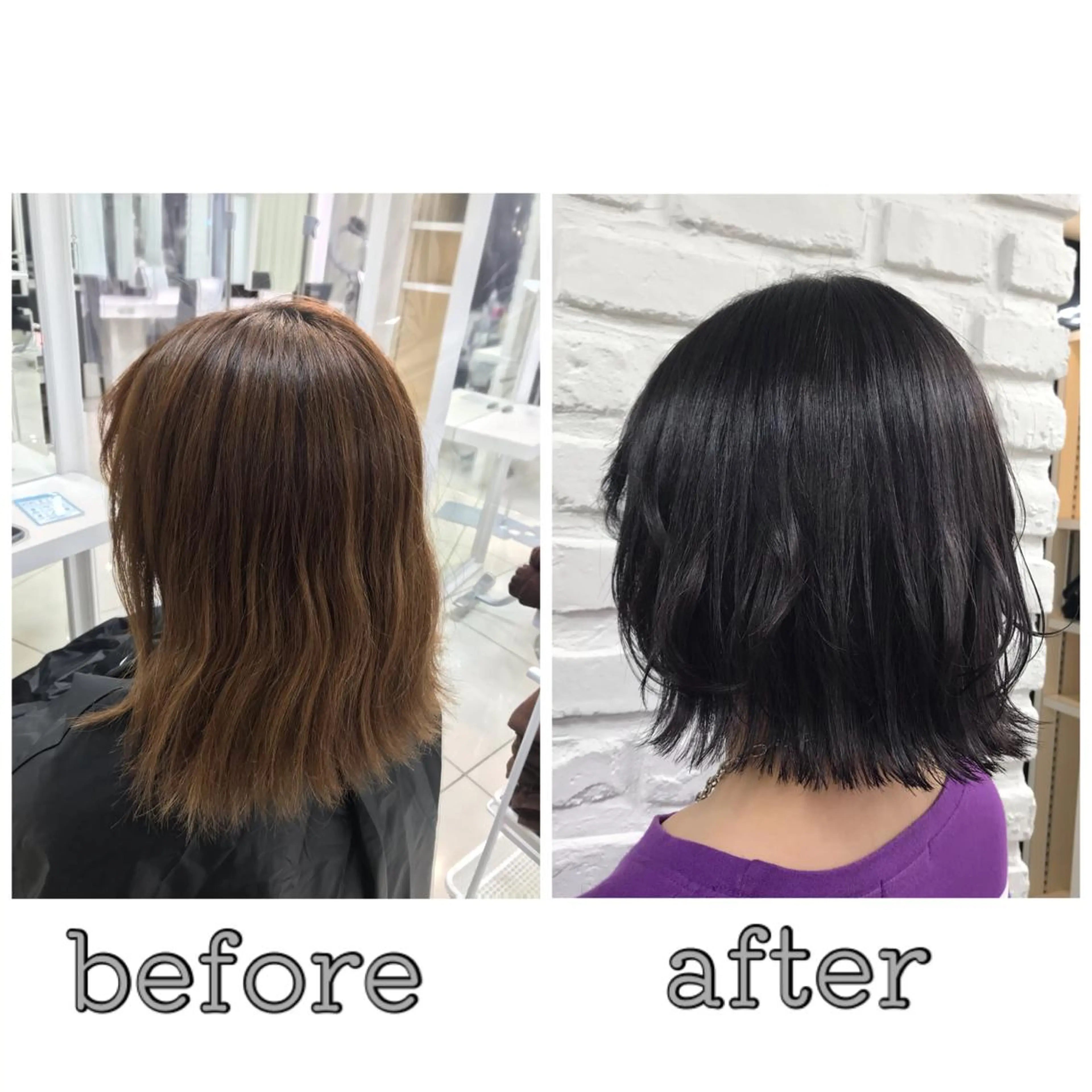 ミディアム カラー アッシュ ブリーチ ラベンダーカラー ラベンダーアッシュ ボブ カット ヘアカラー 【暖色カラー特化】 中山由梨のヘアスタイル