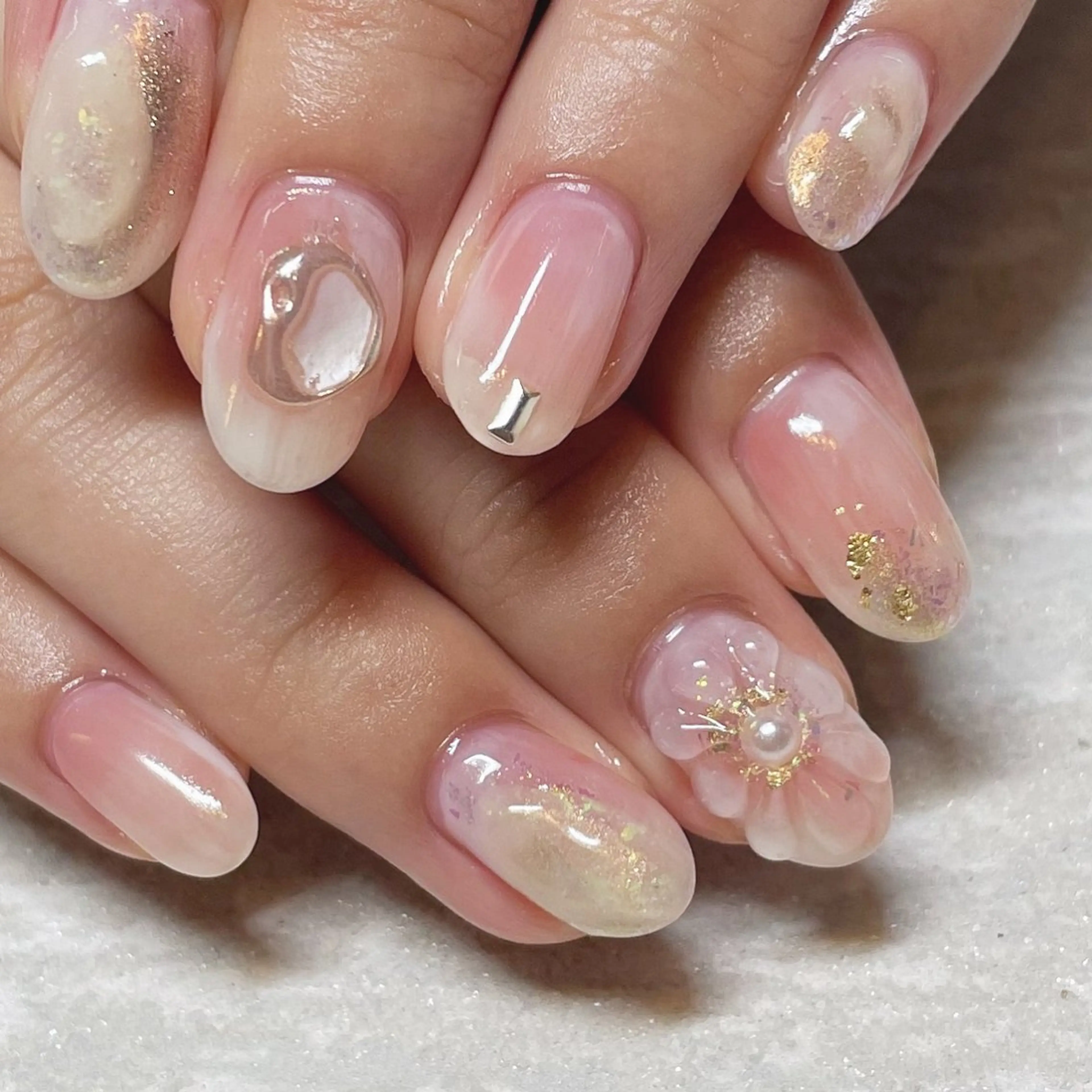 ネイル クリアネイル フラワーネイル ニュアンスネイル ハンドネイル Tsukahara 🌷仙台PARCOのネイルデザイン