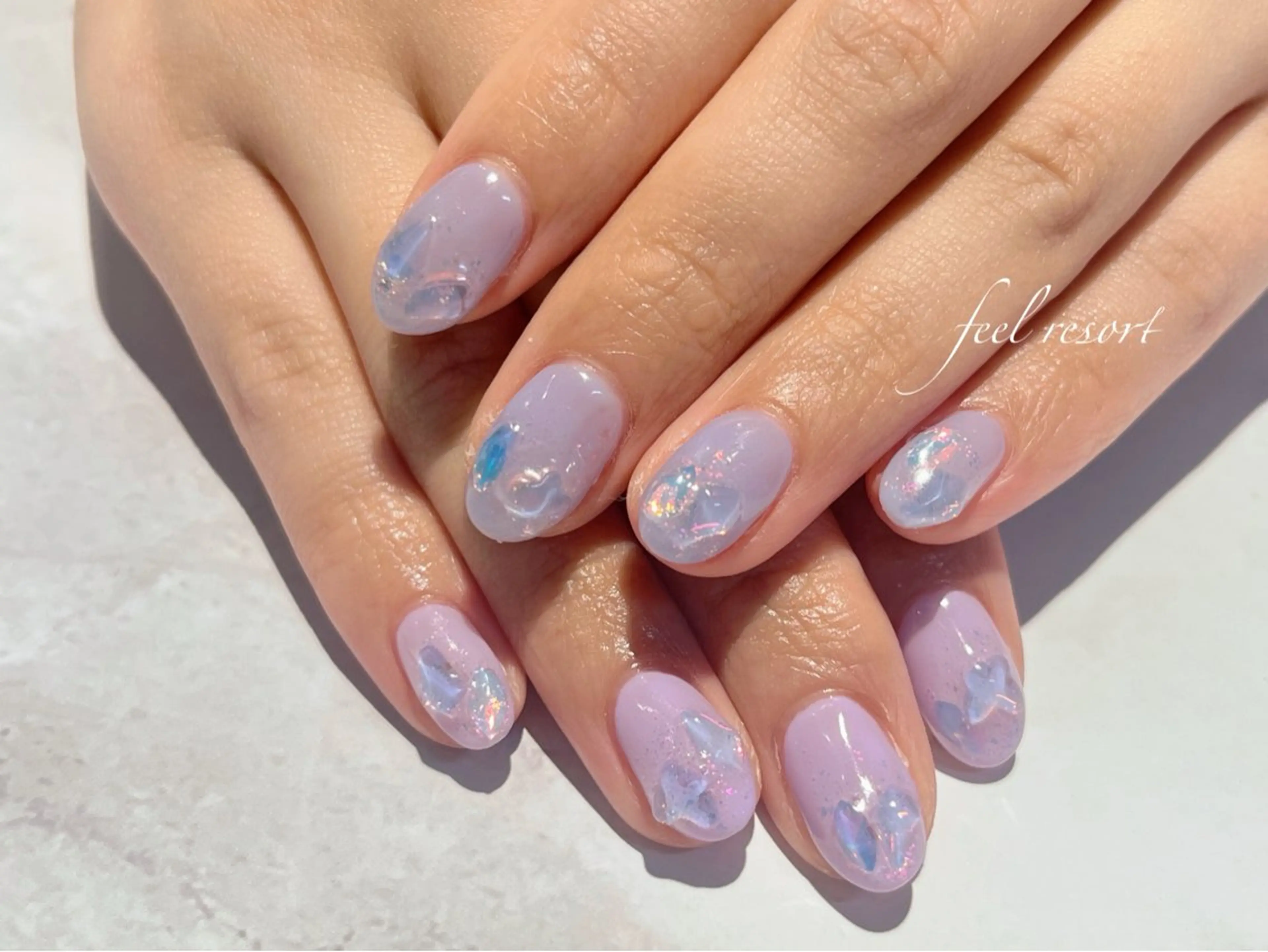 ネイル 長さ出し フットネイル フレンチネイル ジェルネイル ガラスフレンチ ハンドネイル Lien（リアン） 銀座駅6分のネイルデザイン