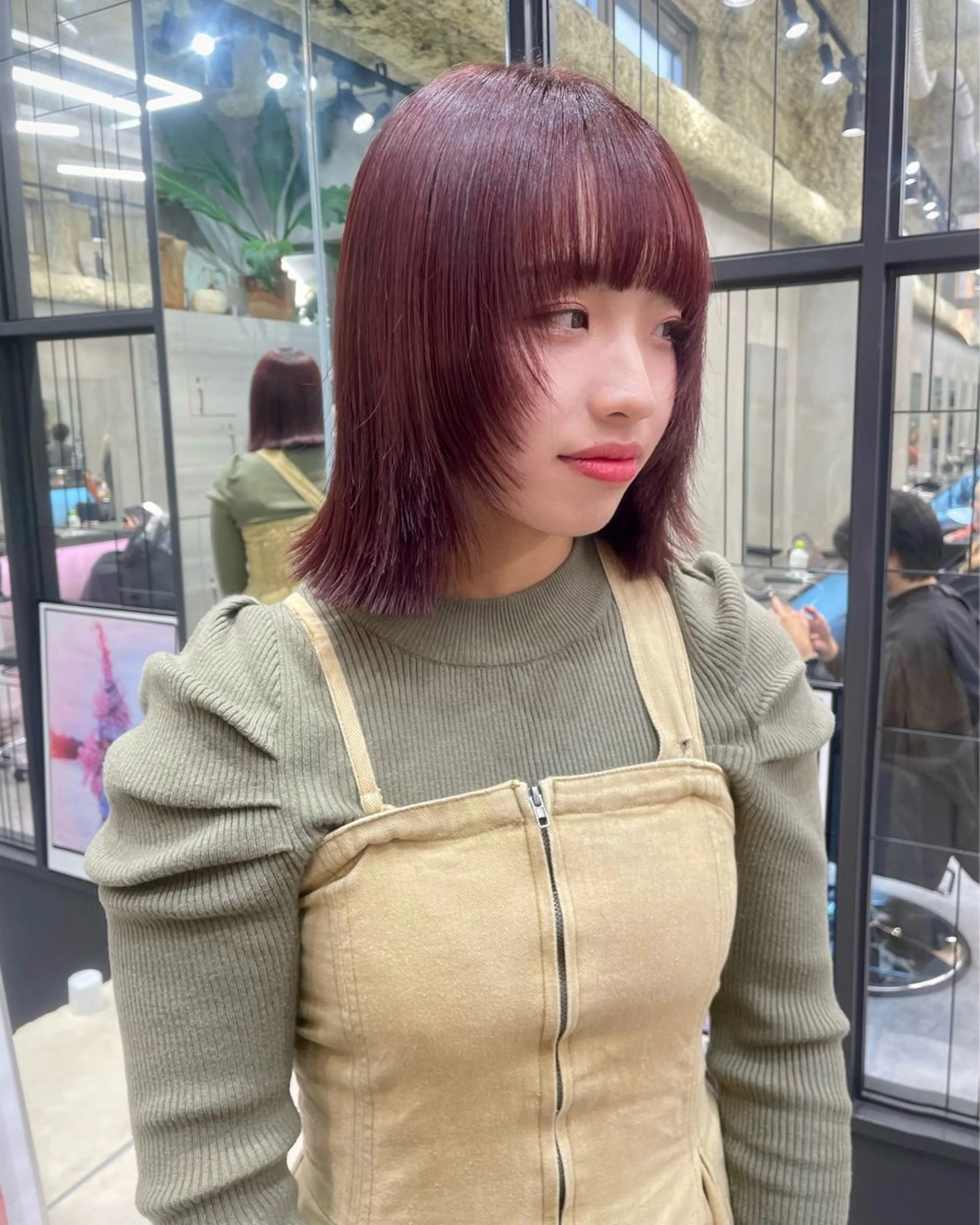 ミディアム カラー カノン/透明感カラー /酸性ストレートのヘアスタイル