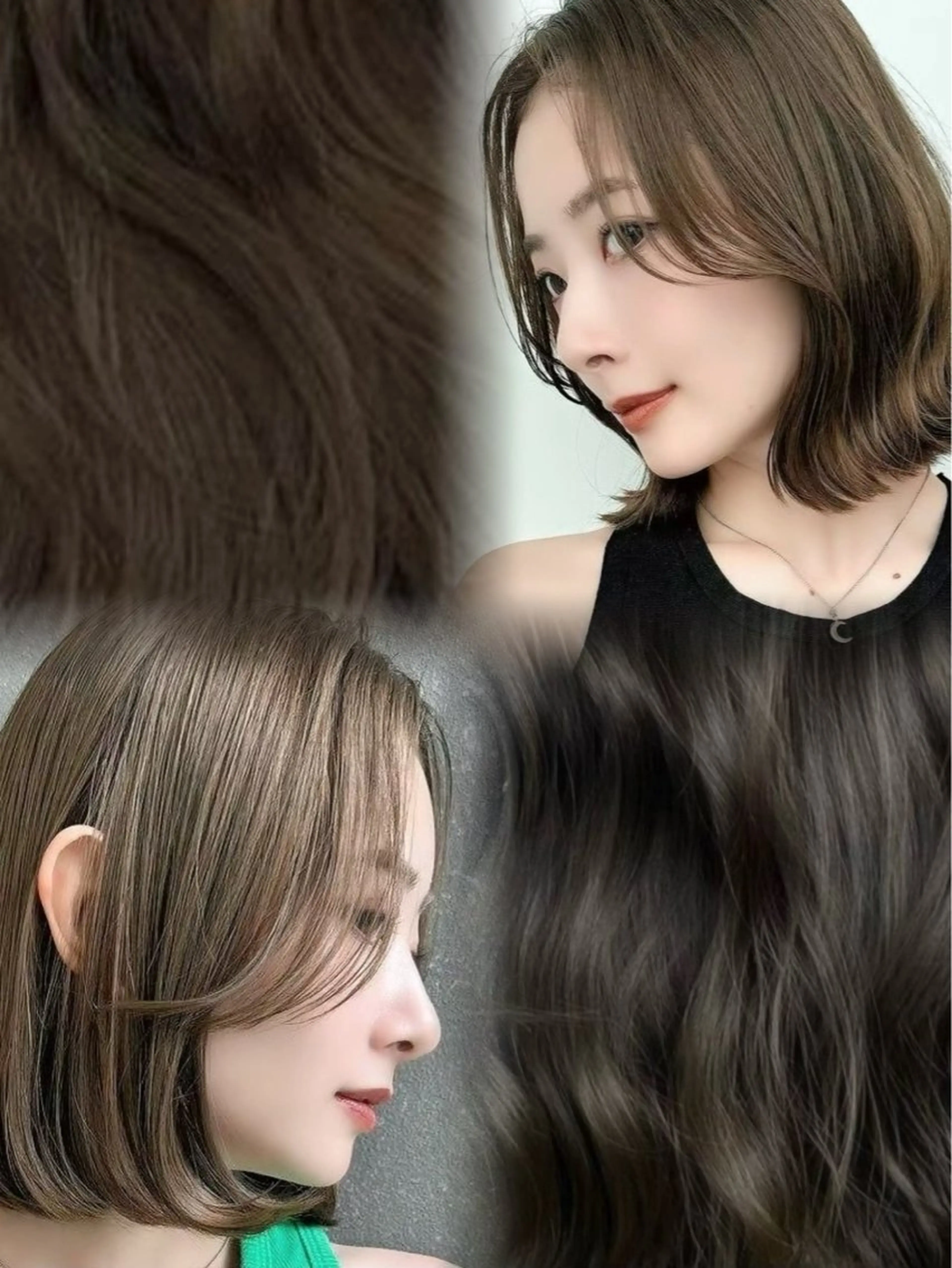 ミディアム カラー ヘアカラー ゆ らのヘアスタイル