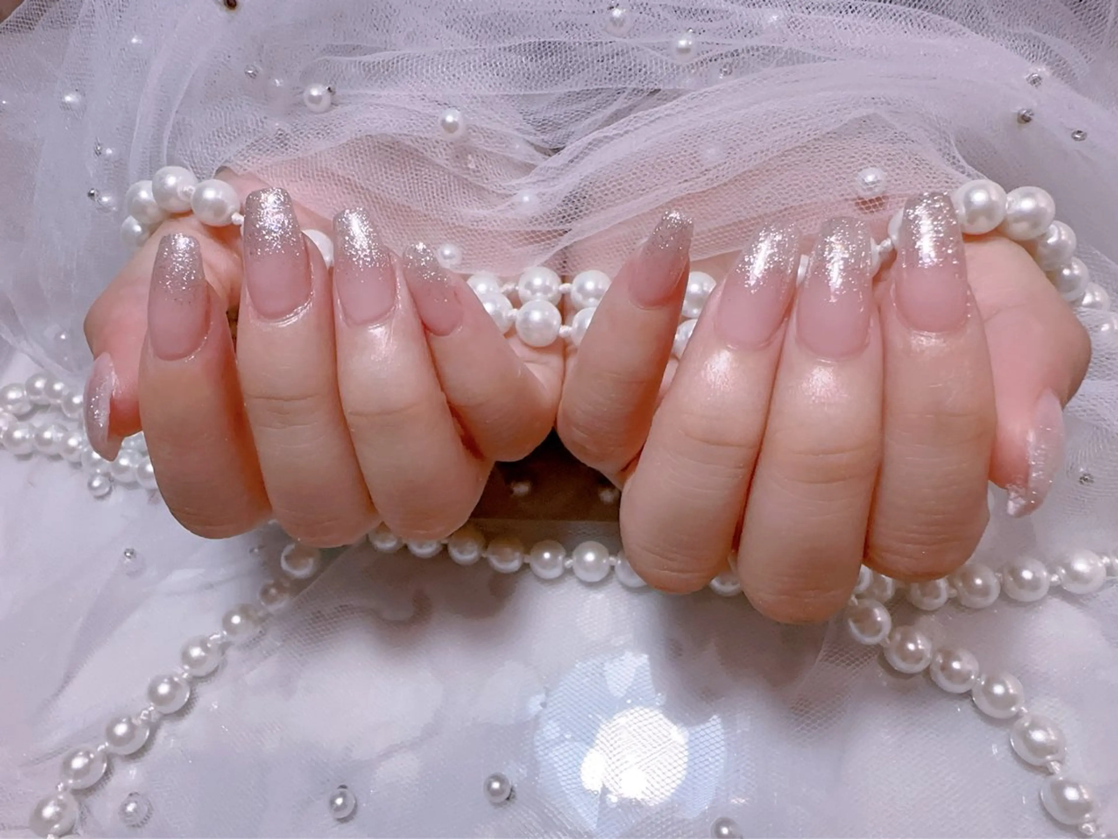 ネイル 長さ出し ラメ(グリッター) ラメグラデーション ネイルチップ You&Me Miyuのネイルデザイン