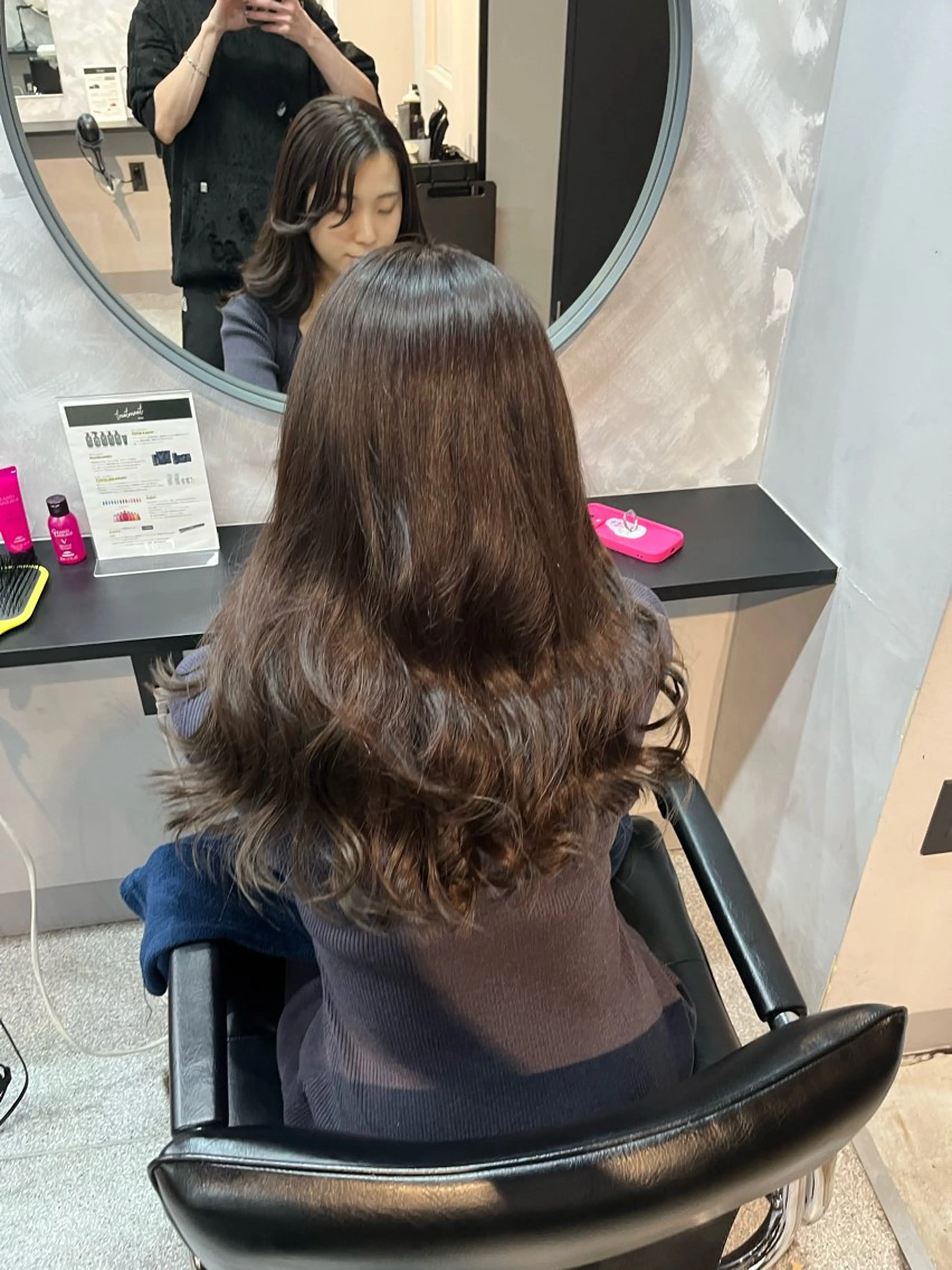 セミロング エクステ 韓国風ヘア 濱川響太レディース カットモデルのヘアスタイル