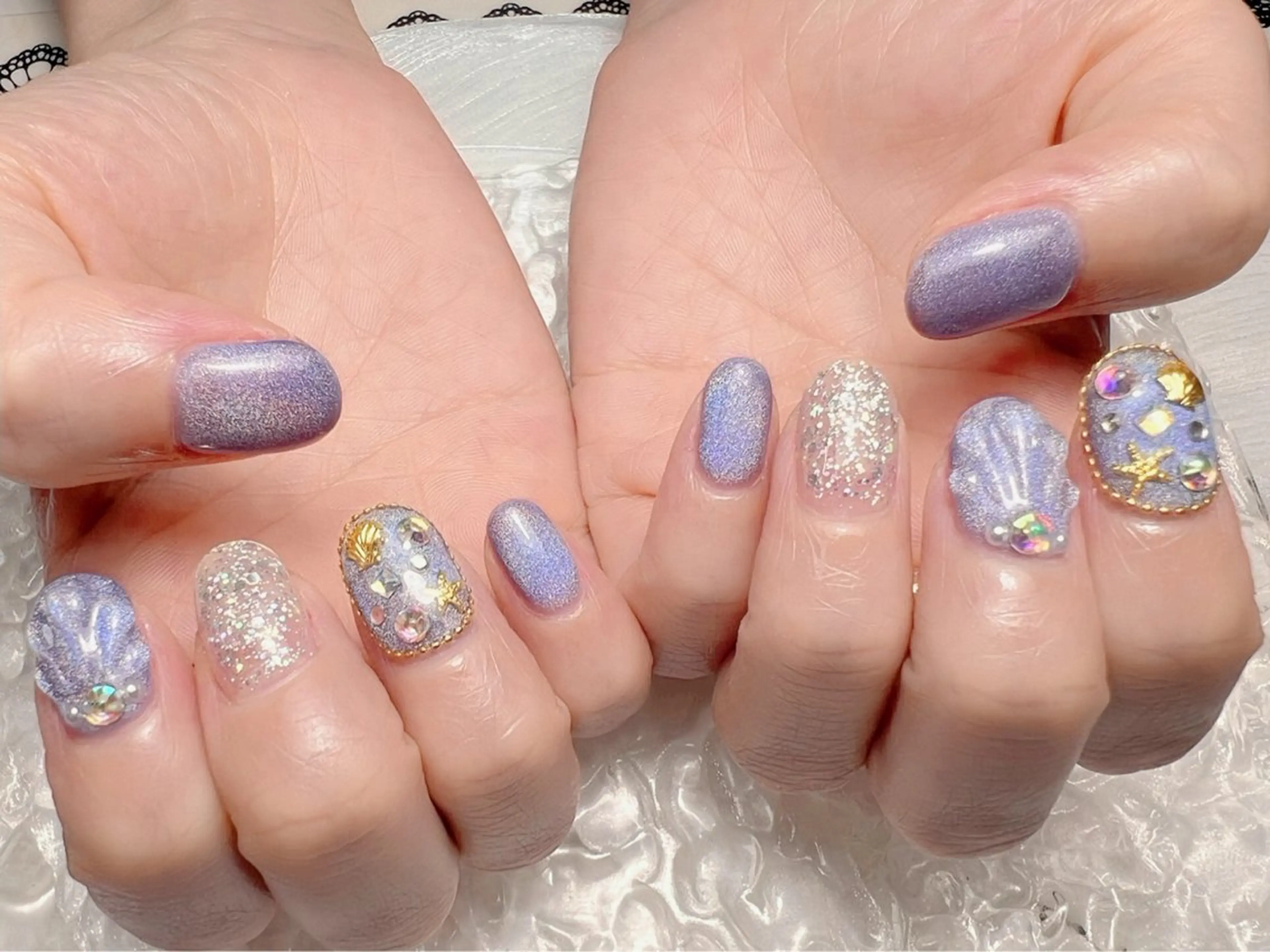 ネイル ハンドネイル マジック ミラーのネイルデザイン