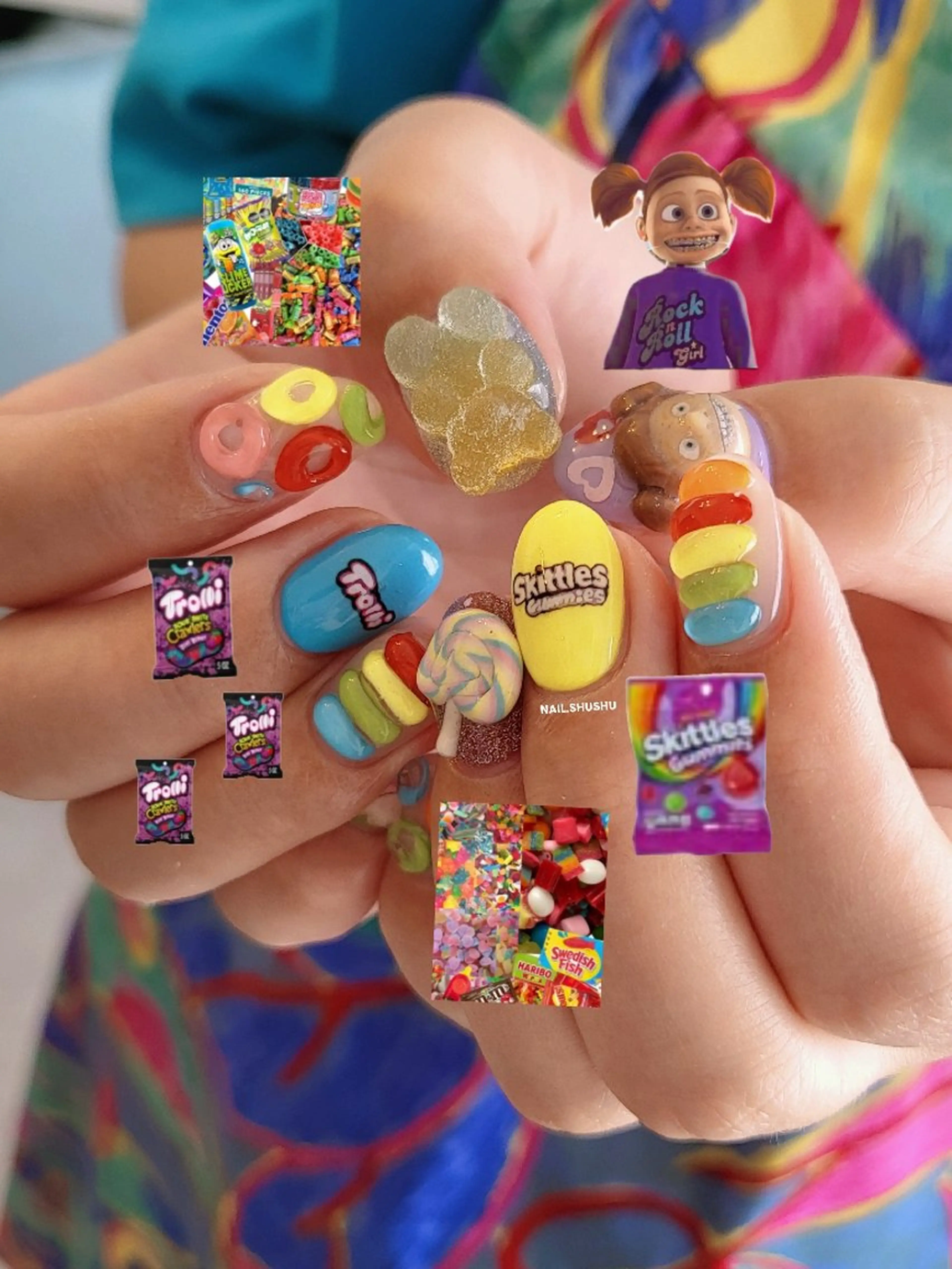 ネイル ハンドネイル 3dパーツ/流行り 👧shushu❤️のネイルデザイン