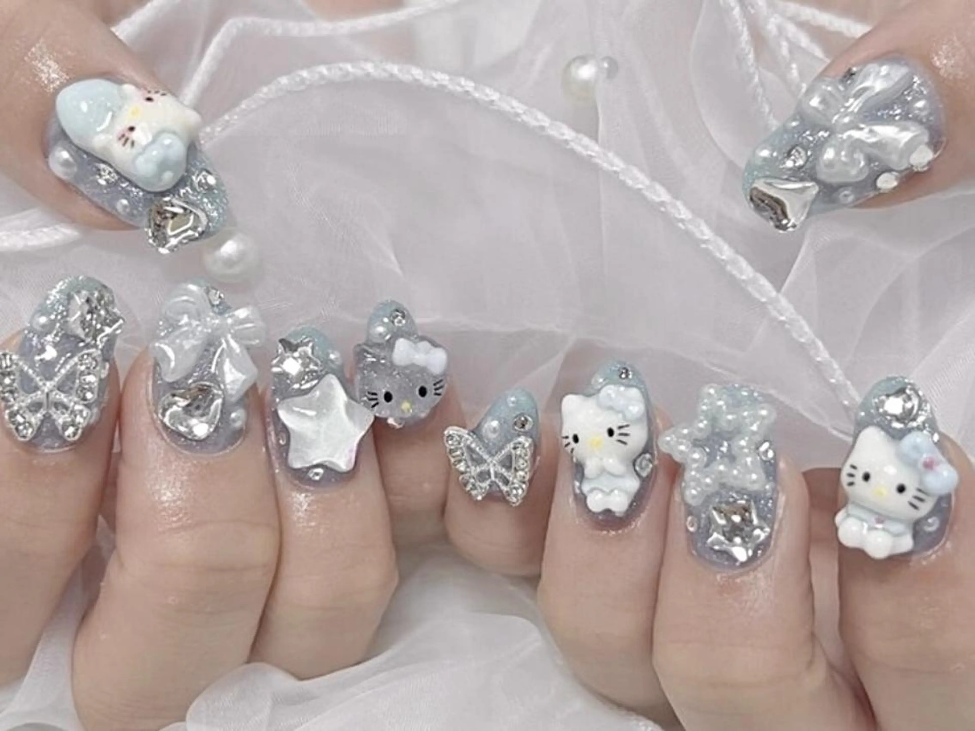 ネイル アートネイル ガーリー マグネットネイル 持ち込み 🎀cute nail🎀トレンドのネイルデザイン