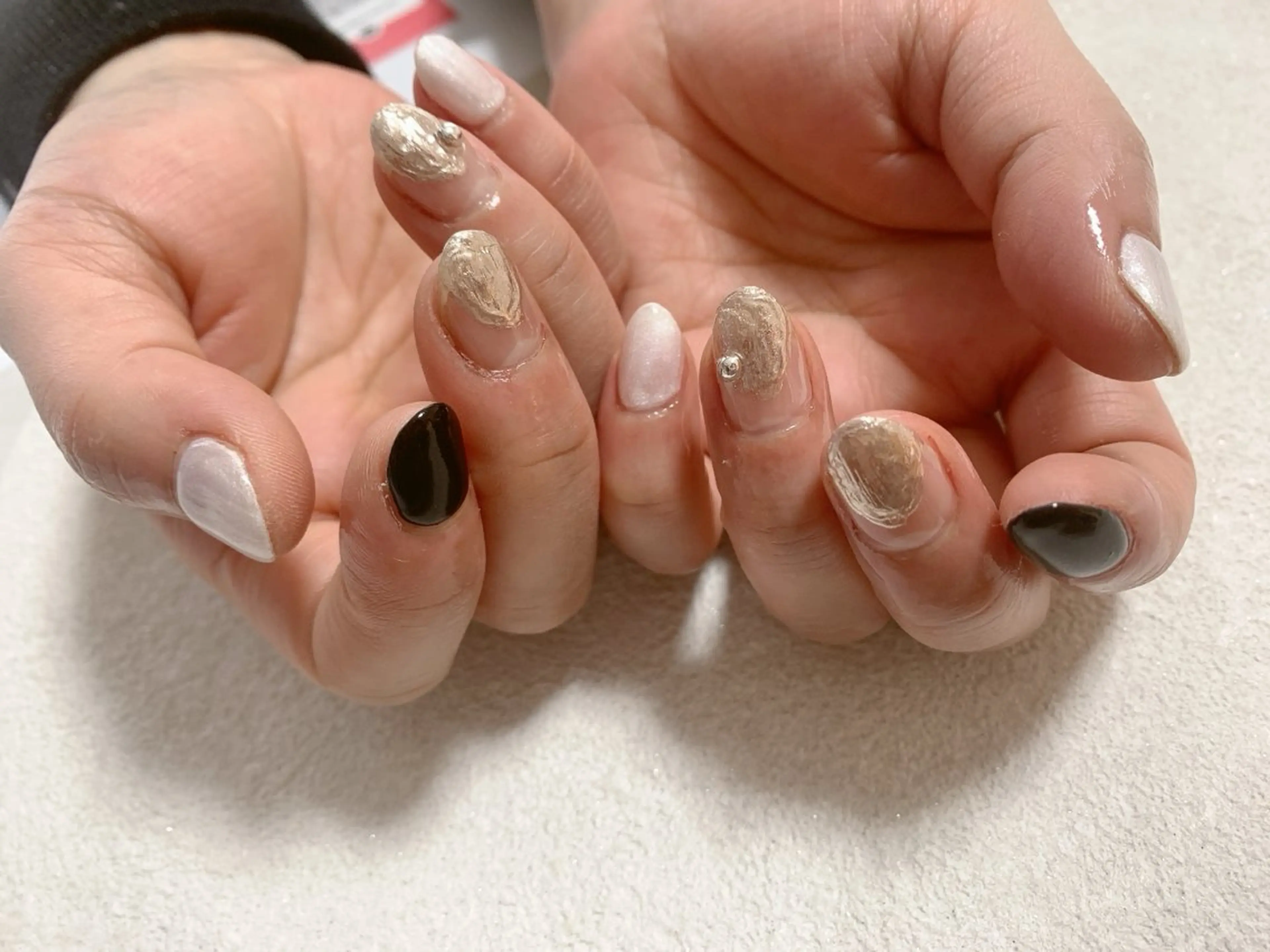 ネイル ジェルネイル メンズネイル ミラーネイル ワンカラーネイル パラジェル kiki nail たまプラーザのネイルデザイン