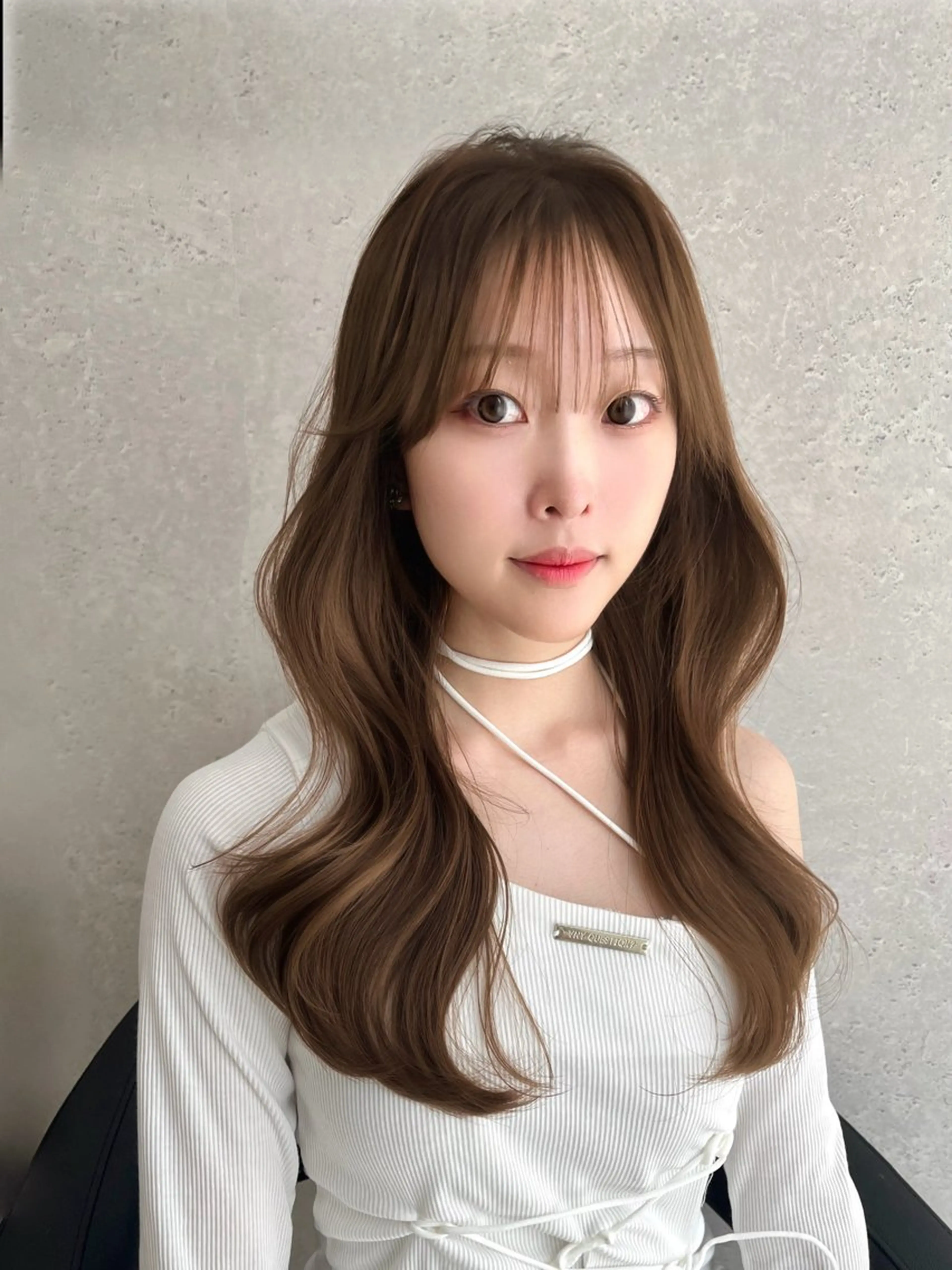 ロング カラー ベージュカラー ブリーチ ヘーゼル ブリーチなしカラー ヘアカラー ヘアセット 🤍韓国ヘア特化 🤍力丸🤍のヘアスタイル